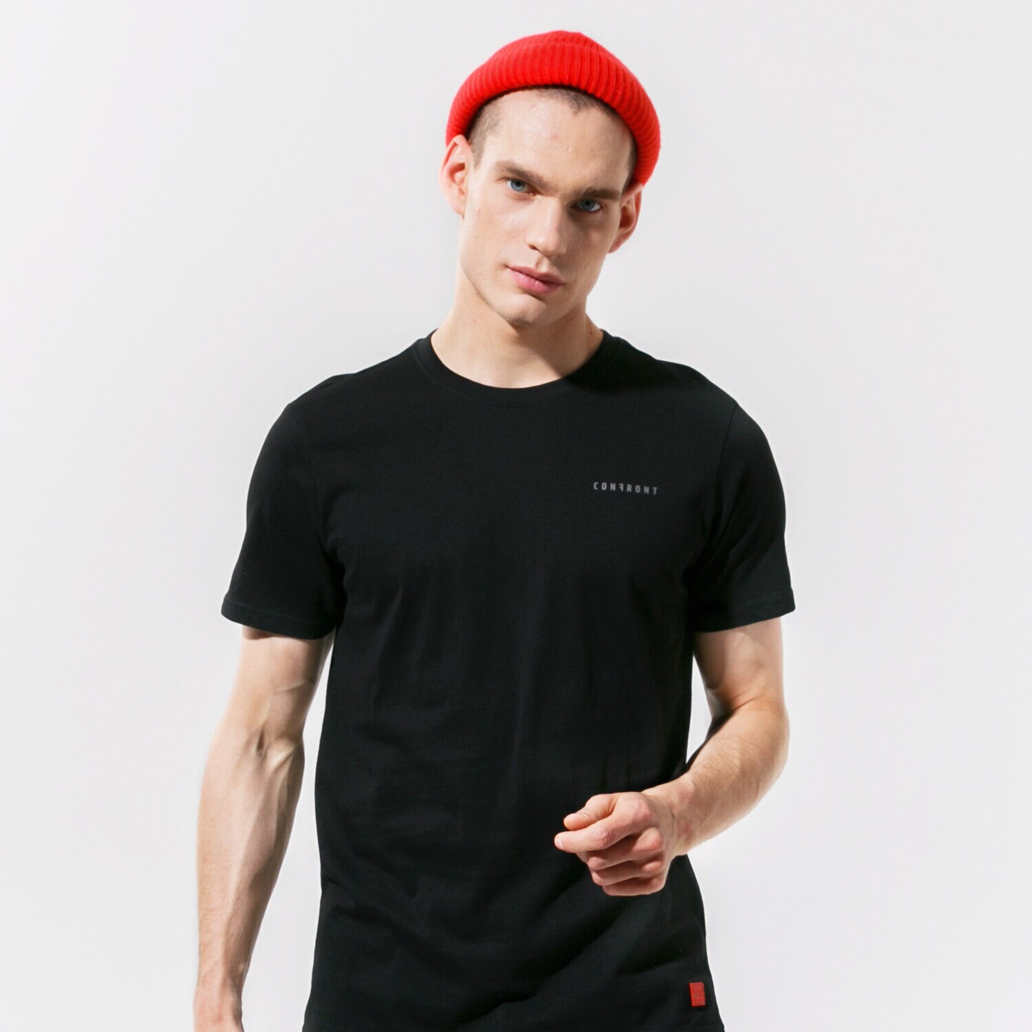 Bărbați tricou CONFRONT TRICOU SMALL LOGO TEE BLACK CF121TSM48002 Negru