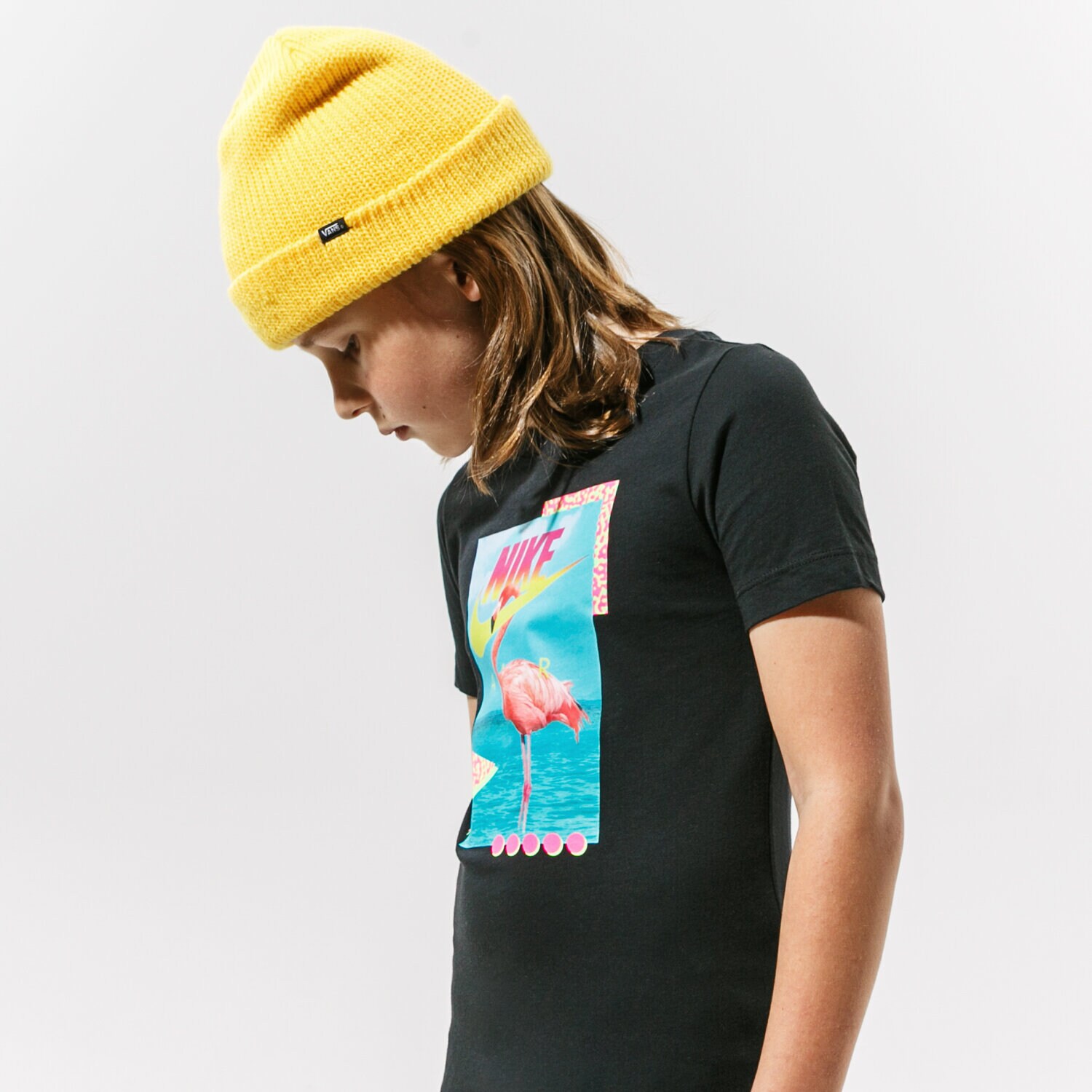 Copii tricou NIKE TRICOU B NSW TEE BEACH FLAMINGO PHOTO DJ3804-010 Negru