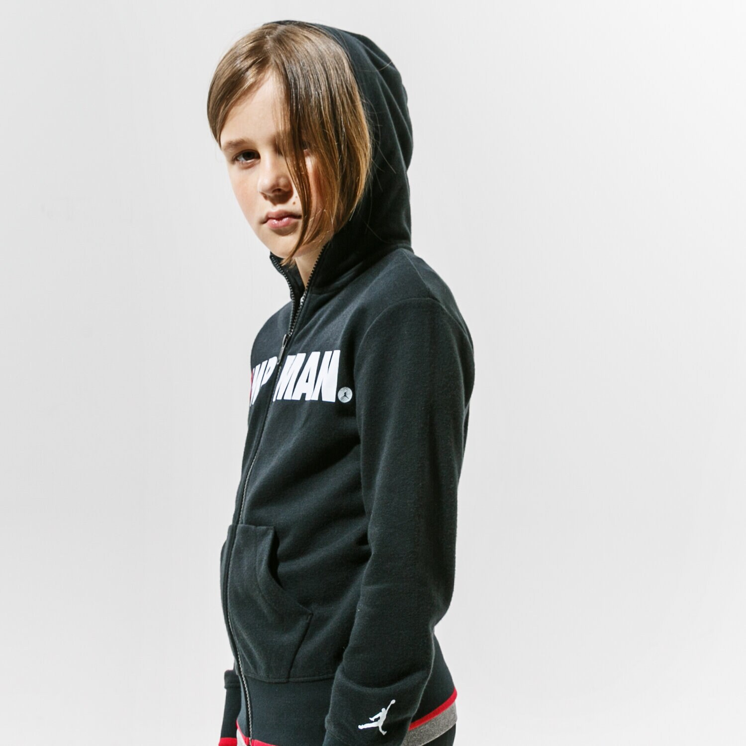 Copii bluză JORDAN BLUZĂ CU GLUGĂ JDB JUMPMAN BOY 95A293-023 Negru