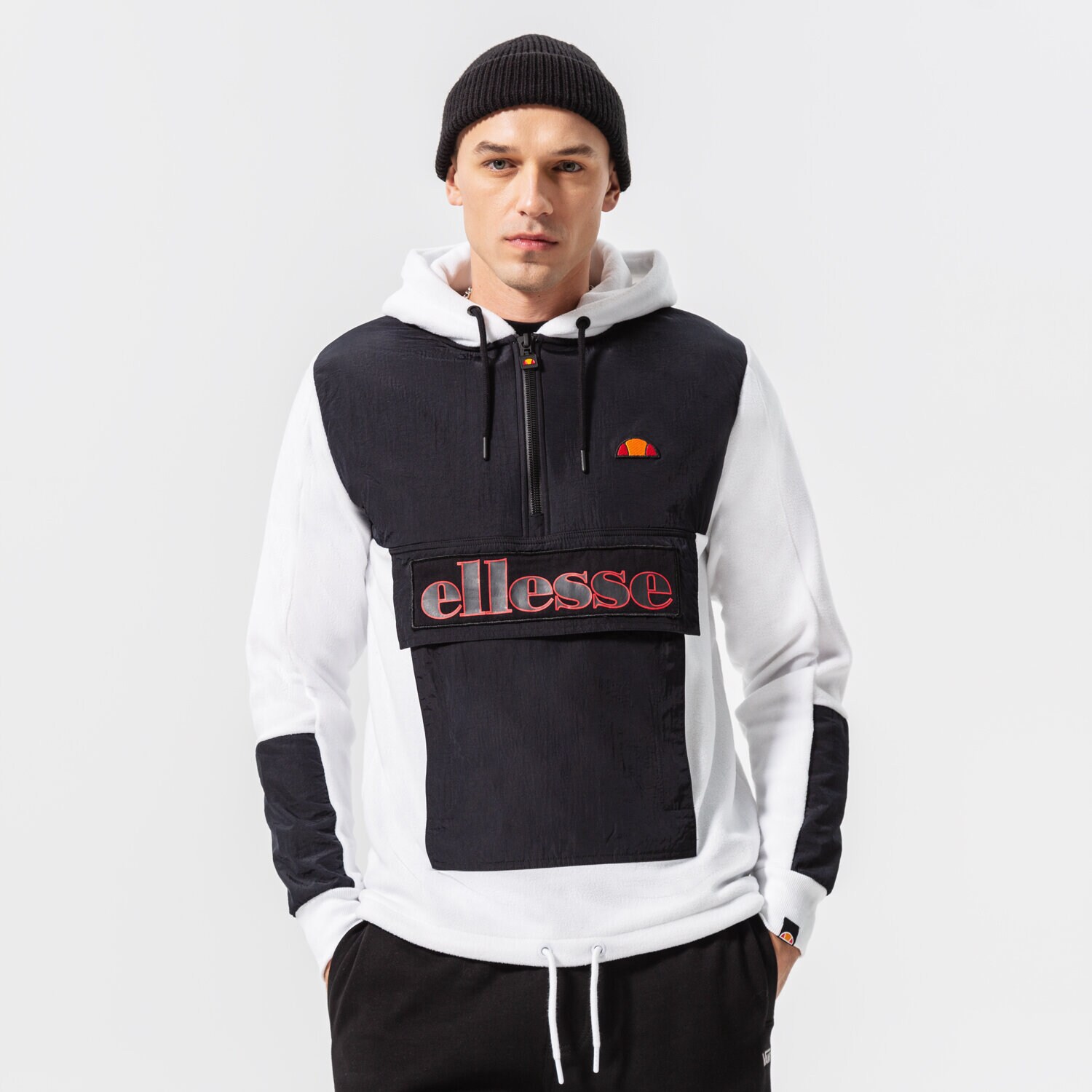 Bărbați eacă de iarnă ELLESSE JACHETĂ LEGNO 1/2 ZIP HOODY WHT SHL07433908 Alb