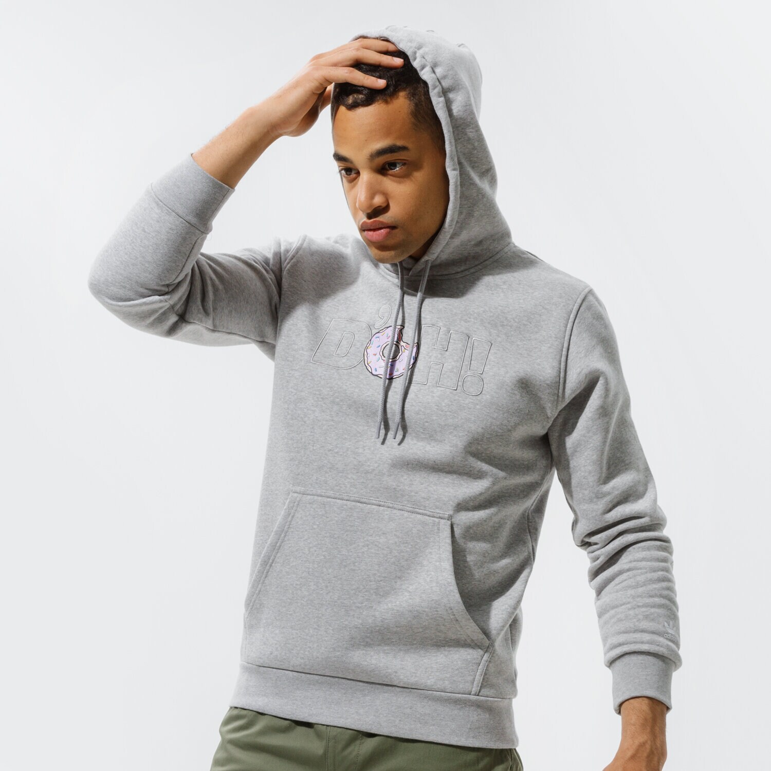 Bărbați bluză ADIDAS BLUZĂ CU GLUGĂ SIMPSONS DONUTS HOODIE HA5816 Gri