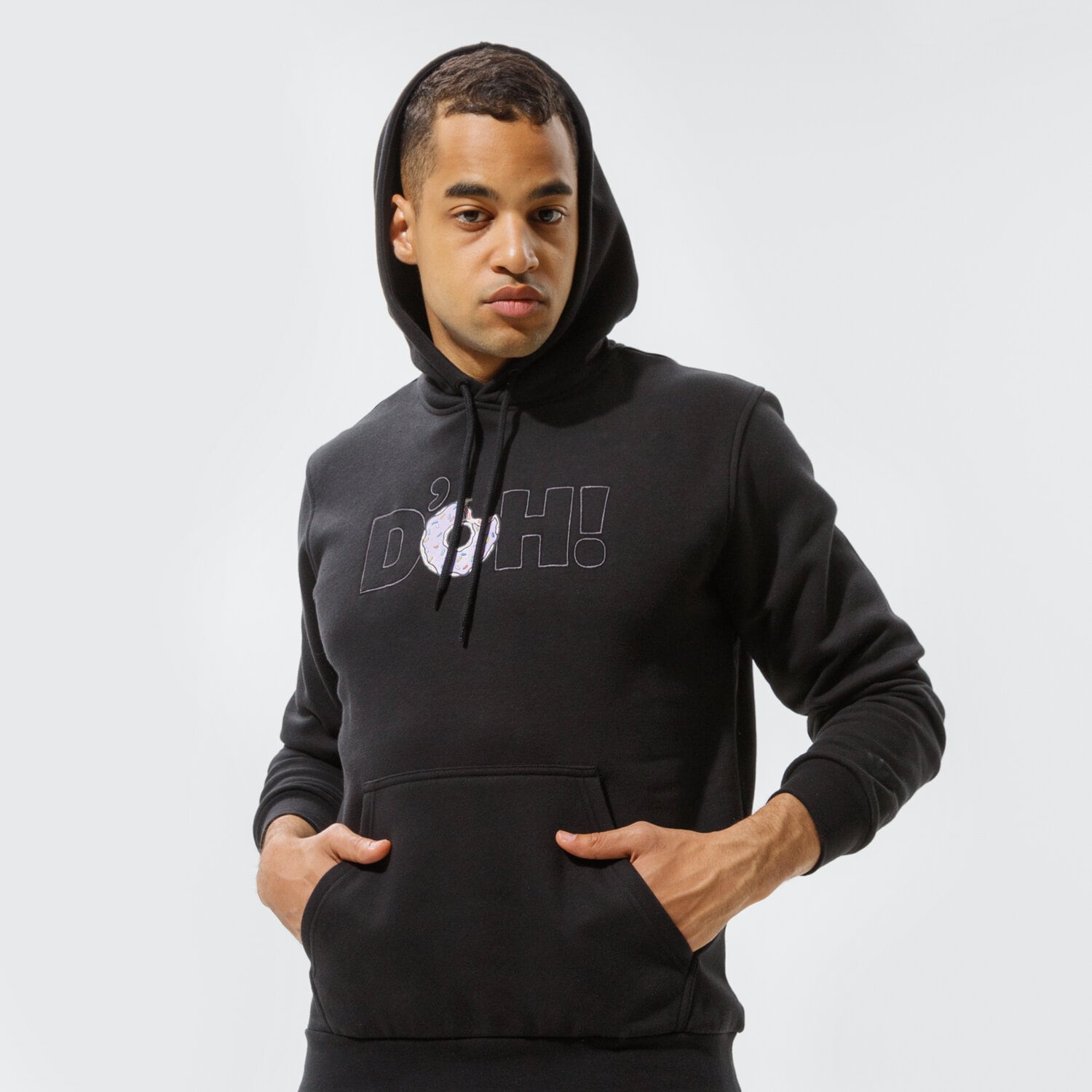 Bărbați bluză ADIDAS BLUZĂ CU GLUGĂ SIMPSONS DONUTS HOODIE HA5817 Negru