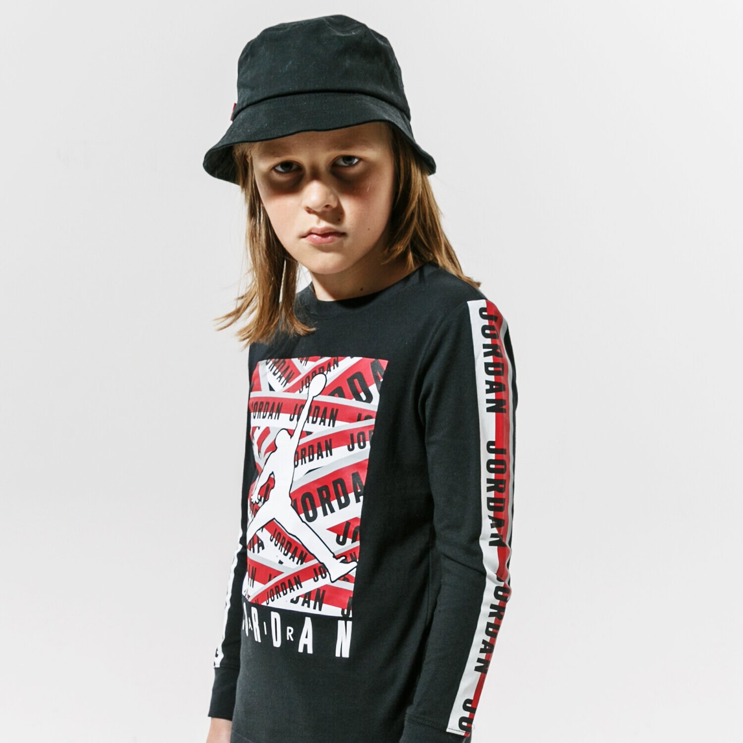 Copii tricou JORDAN TRICOU TAPED UP L/S TEE 95A074-023 Negru