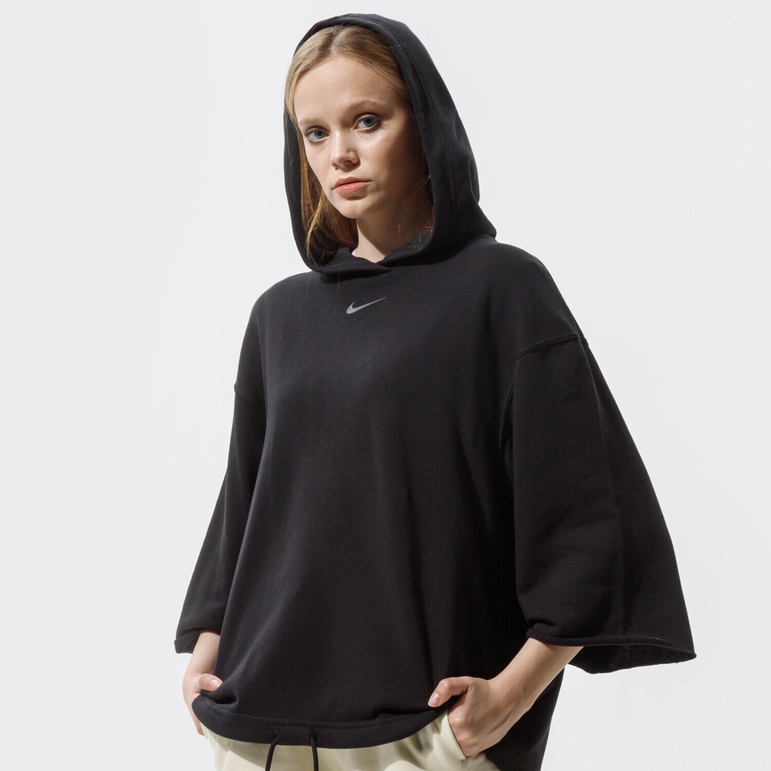 Femei bluză NIKE BLUZĂ CU GLUGĂ W NSW ICN CLSH SS HOODIE FT CZ9332-010 Negru