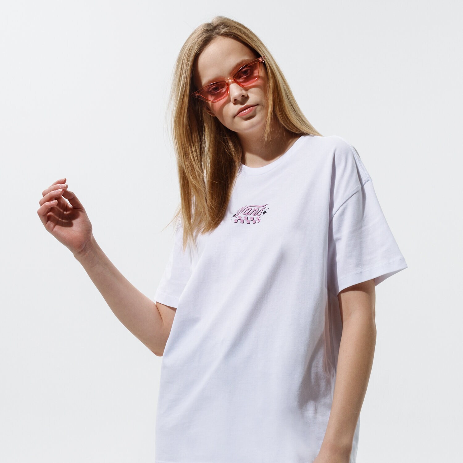 Femei tricou VANS TRICOU CHECK TOGETHER O/S VN0A54VIWHT1 Alb