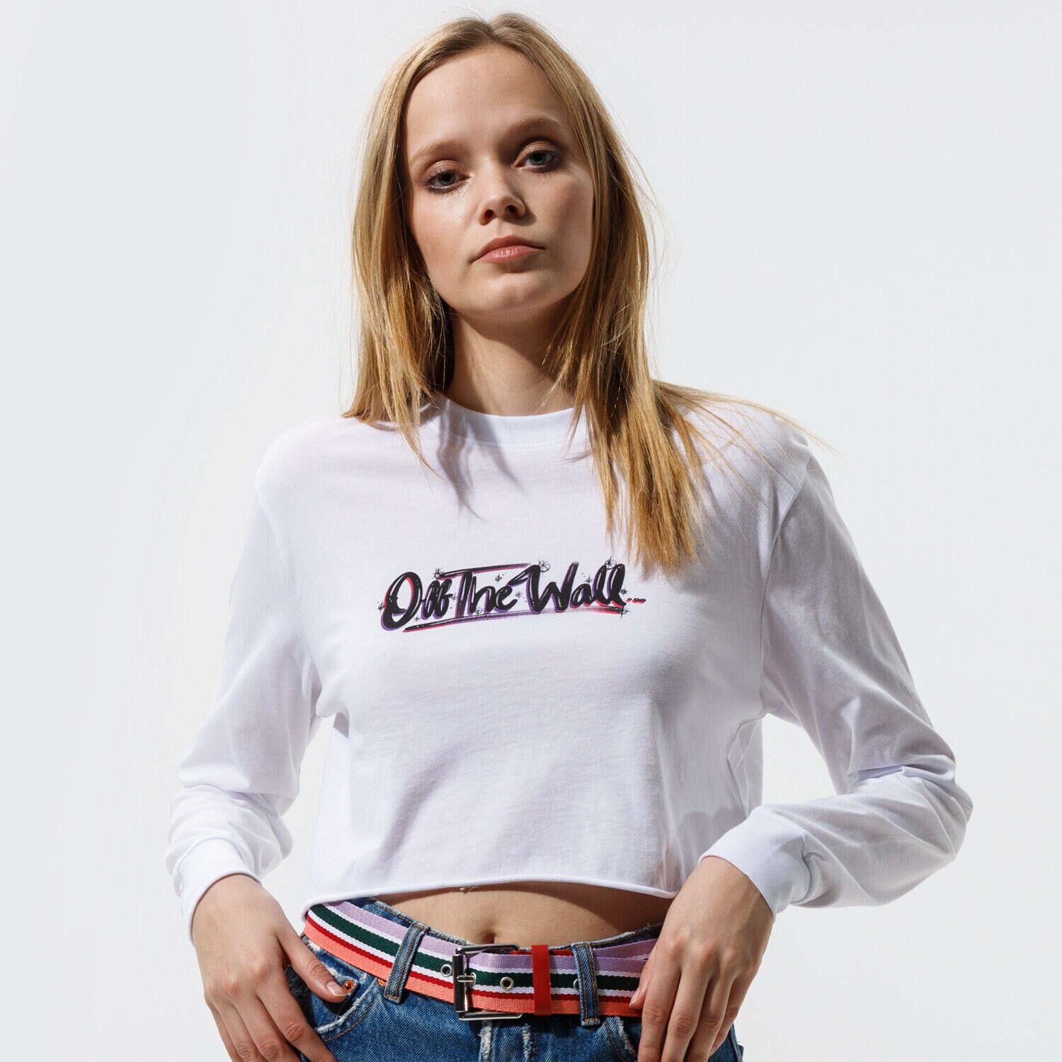Femei tricou VANS TRICOU OCCASION L/S CROP VN0A54VGWHT1 Alb