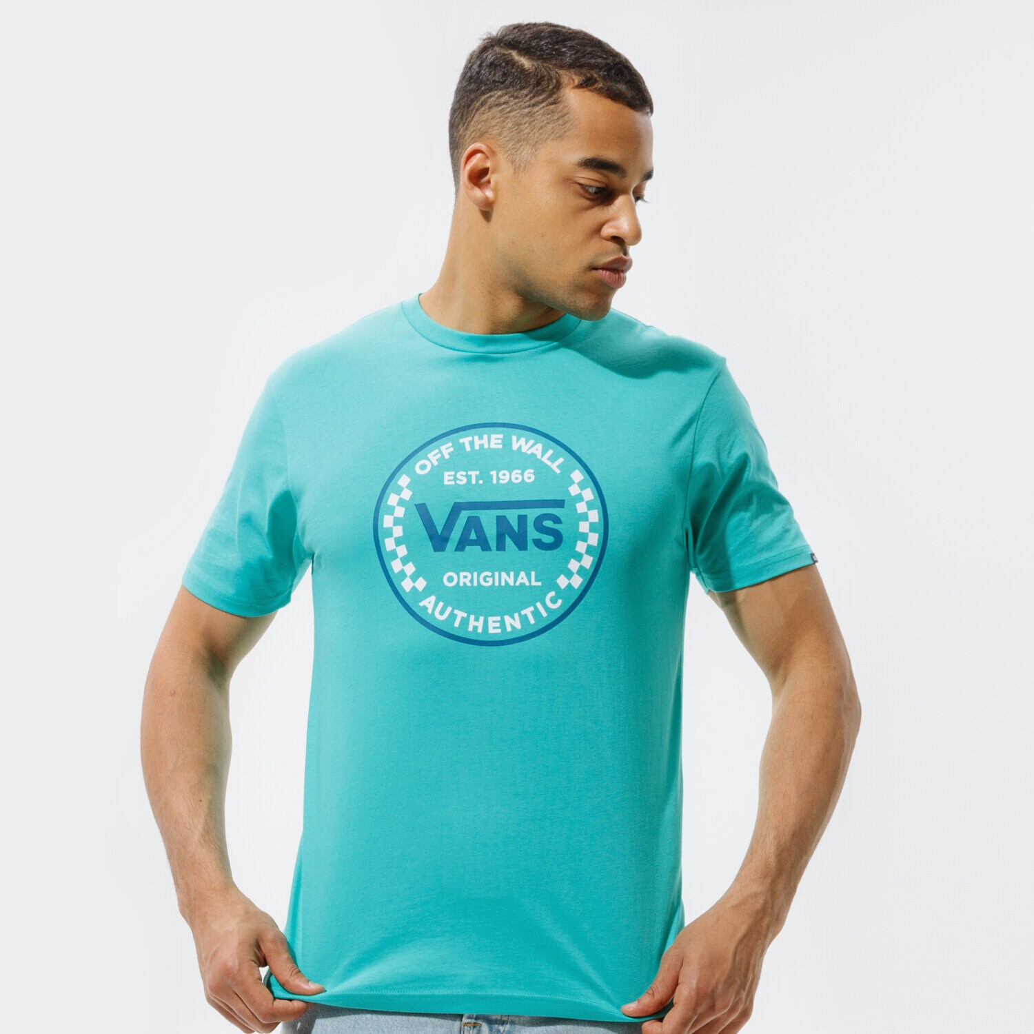 Bărbați tricou VANS TRICOU AUTHENTIC CHECKER SS VN0A54D1Z6R1 Albastru