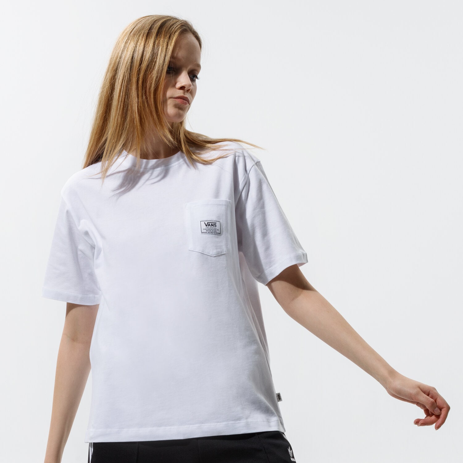 Femei tricou VANS TRICOU WM WOVEN PATCH POCKET WHITE VN0A5I8FWHT1 Alb