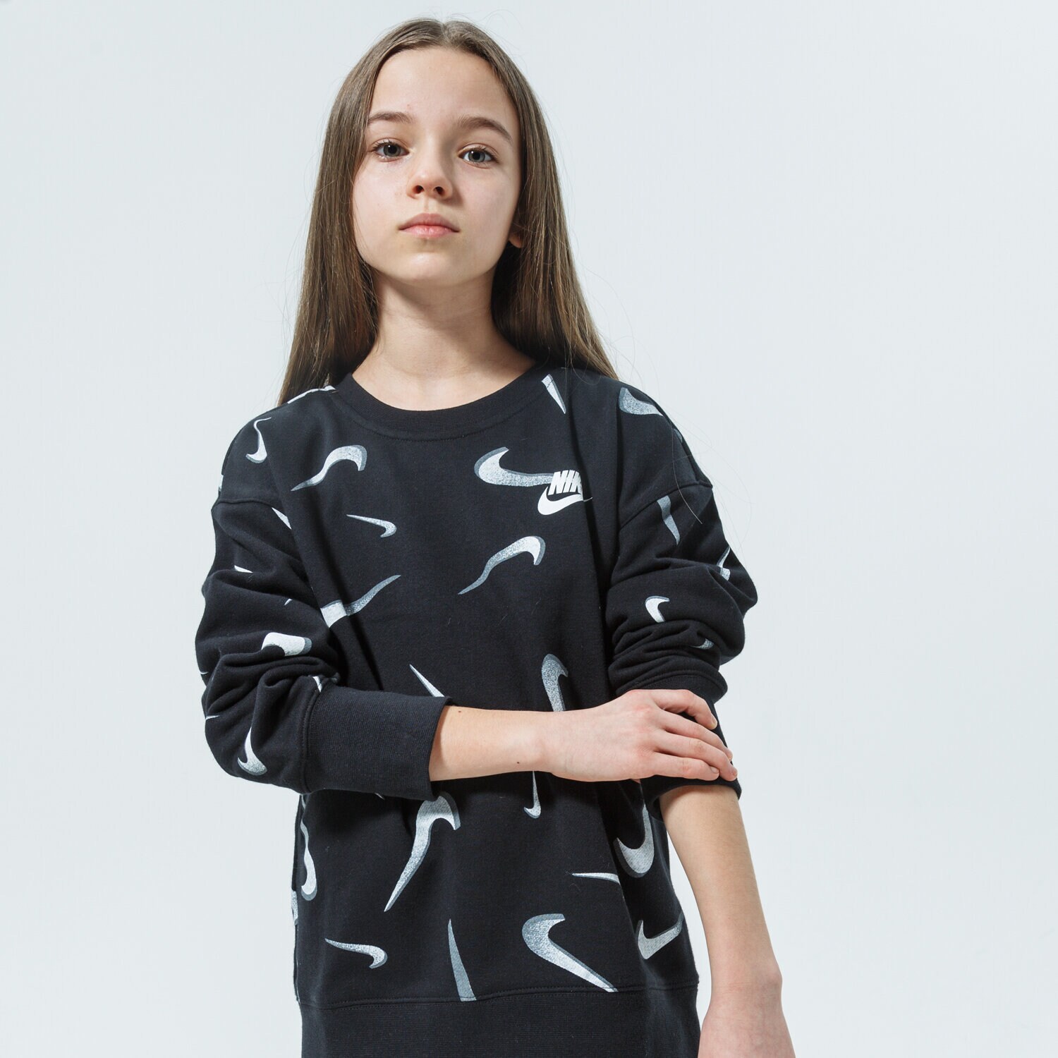 Copii bluză NIKE BLUZĂ SPORTSWEAR DA1244-010 Negru