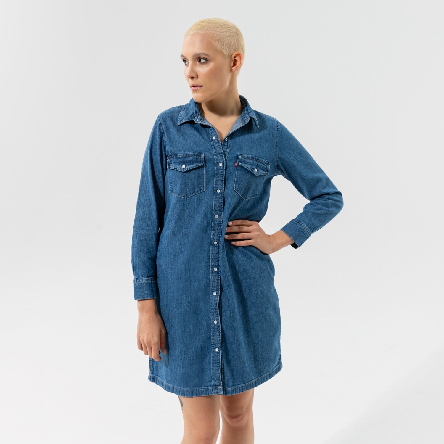 Femei rochii și fuste LEVI'S ROCHIE SELMA TRENINGS 85793-0000 Albastru
