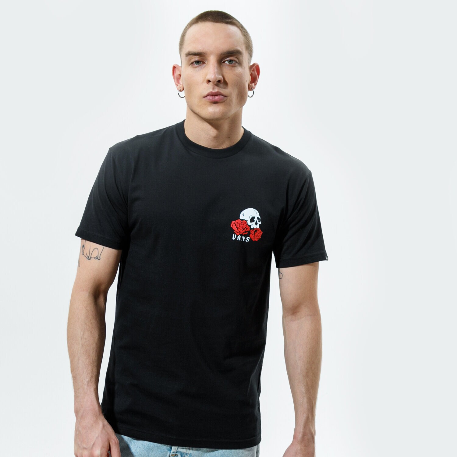 Bărbați tricou VANS TRICOU MN ROSE BED SS BLACK VN0A54CVBLK1 Negru