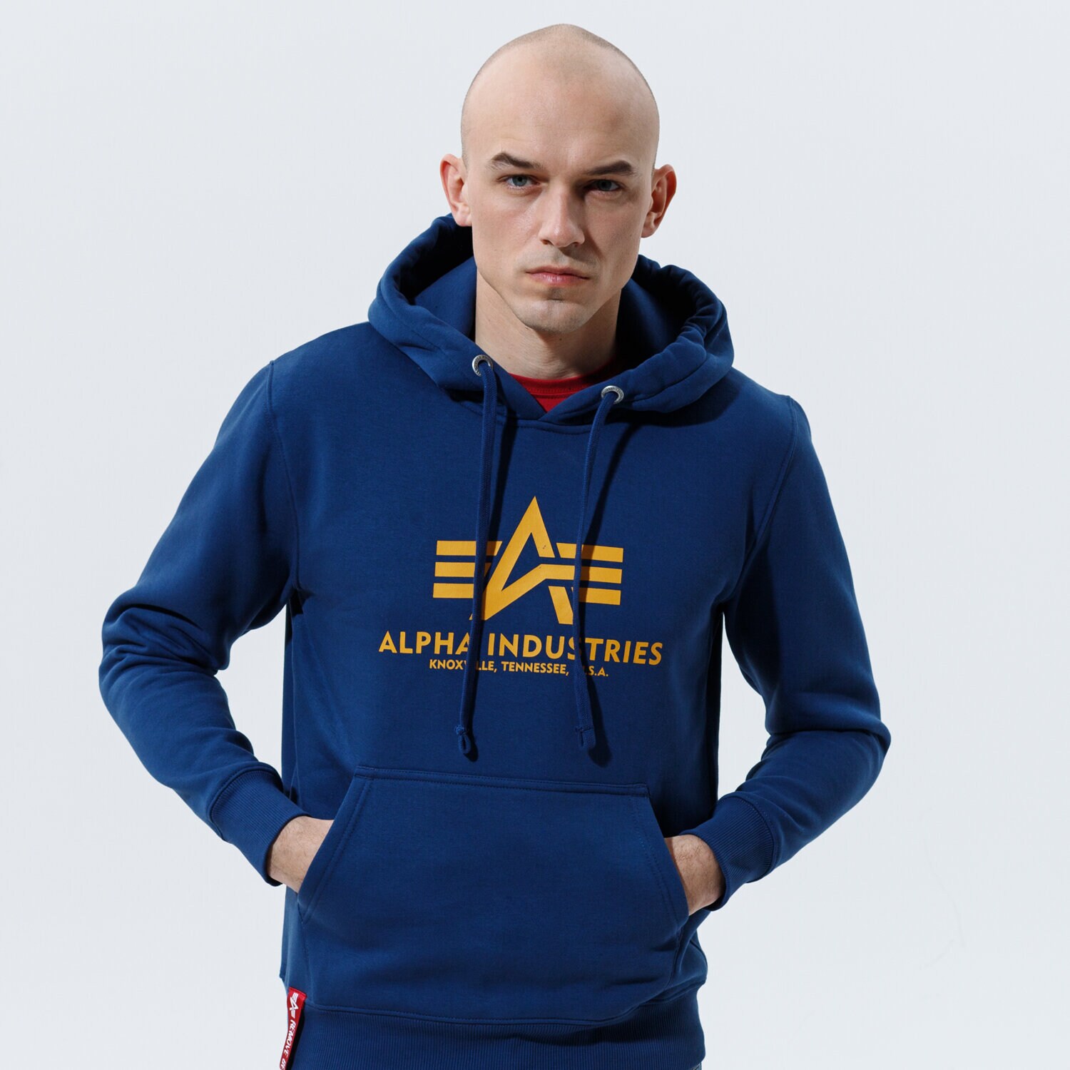 Bărbați bluză ALPHA INDUSTRIES BLUZĂ CU GLUGĂ BASIC HOODY 178312-463 Bleumarin