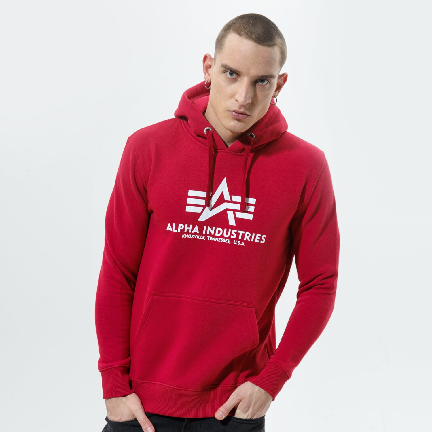 Bărbați bluză ALPHA INDUSTRIES BLUZĂ CU GLUGĂ BASIC HOODY 178312-523 Bordo