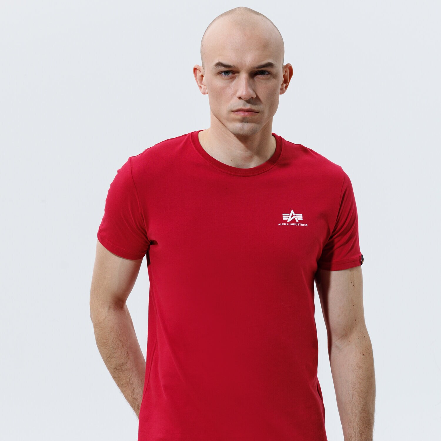 Bărbați tricou ALPHA INDUSTRIES TRICOU BASIC T SMALL LOGO 188505-523 Roșu
