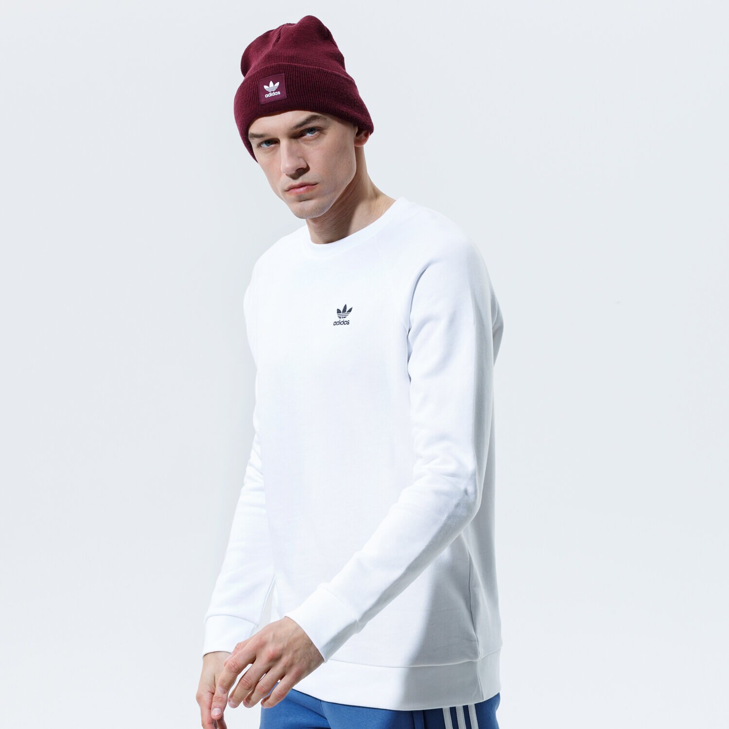 Bărbați bluză ADIDAS BLUZĂ ESSENTIAL CREW ED6208 Alb