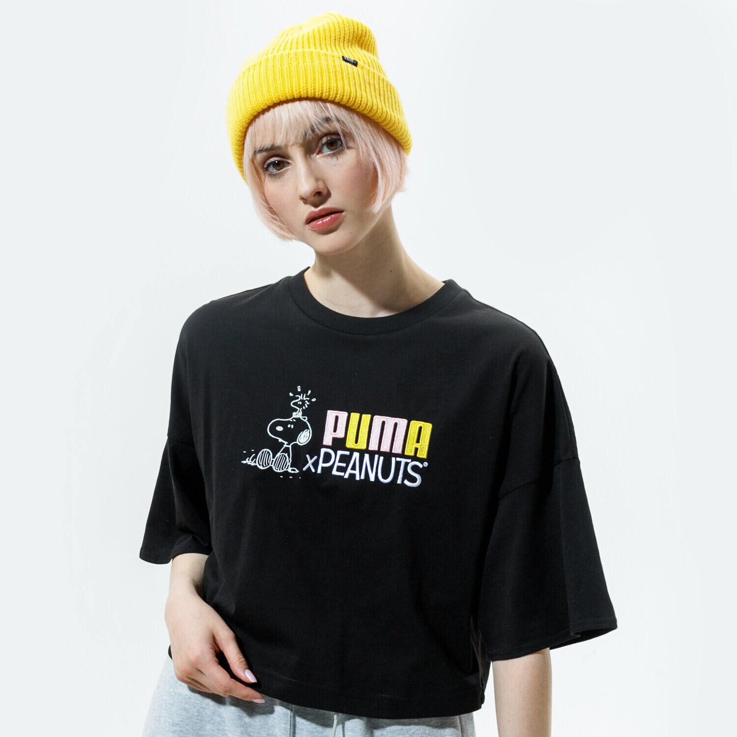 Femei tricou PUMA TRICOU PUMA X PEANUTS W TEE 53115801 Negru