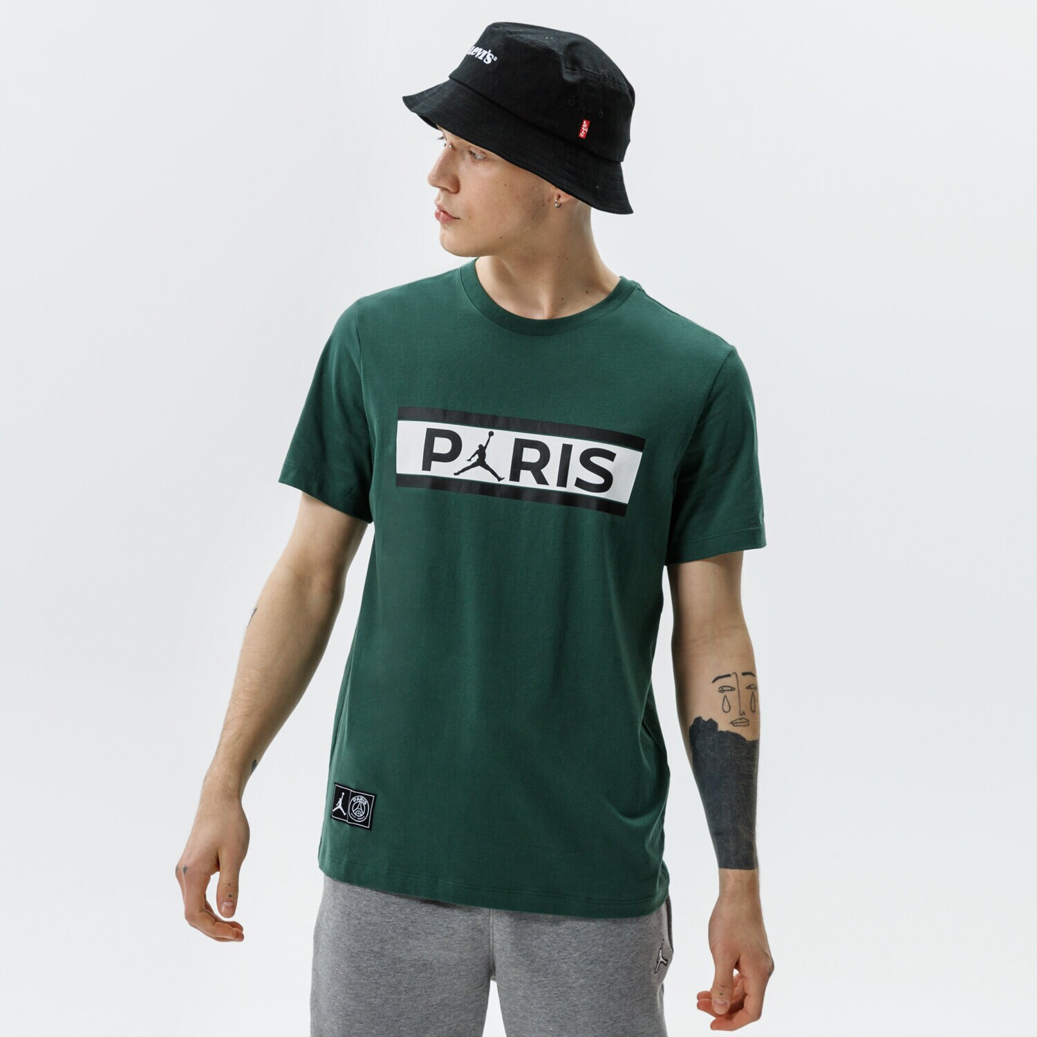 Bărbați tricou JORDAN TRICOU PARIS SAINT-GERMAIN WORDMARK DB6510-333 Verde