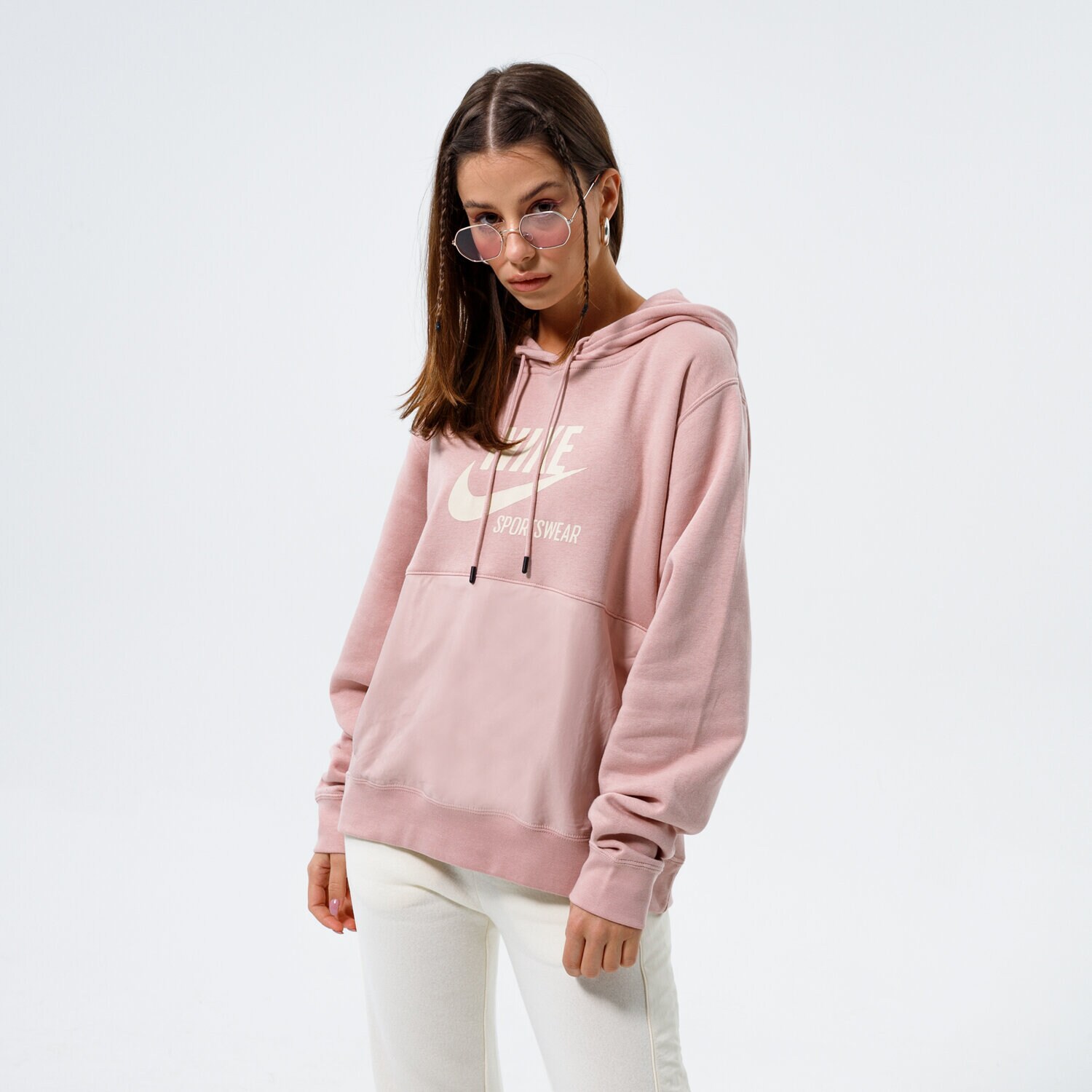 Femei bluză NIKE BLUZĂ CU GLUGĂ W NSW FLC HOODIE HTG DD5673-601 Roz