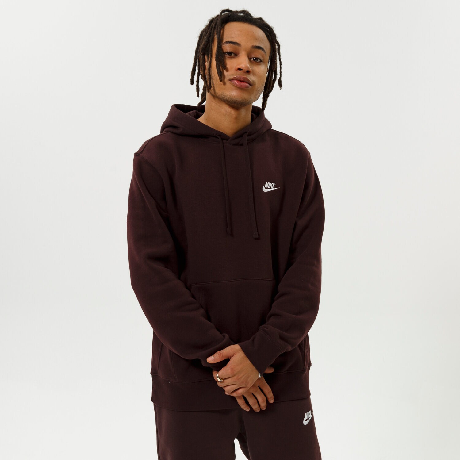Bărbați bluză NIKE BLUZĂ CU GLUGĂ SPORTSWEAR CLUB FLEECE BV2654-203 Bordo