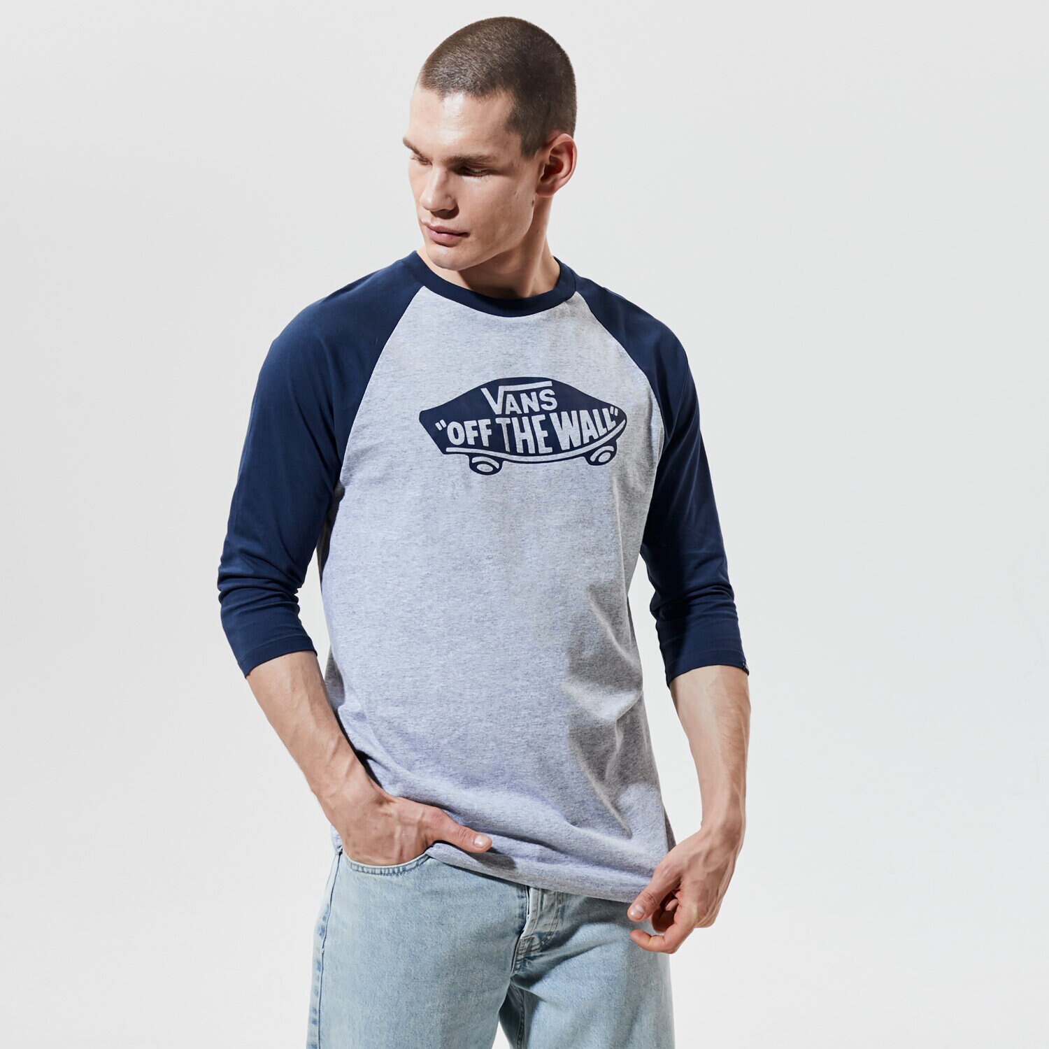 Bărbați tricou VANS TRICOU MN OTW RAGLAN ATHLETIC HEATHER/TRENINGS BLUES VN000XXMKOO1 Gri