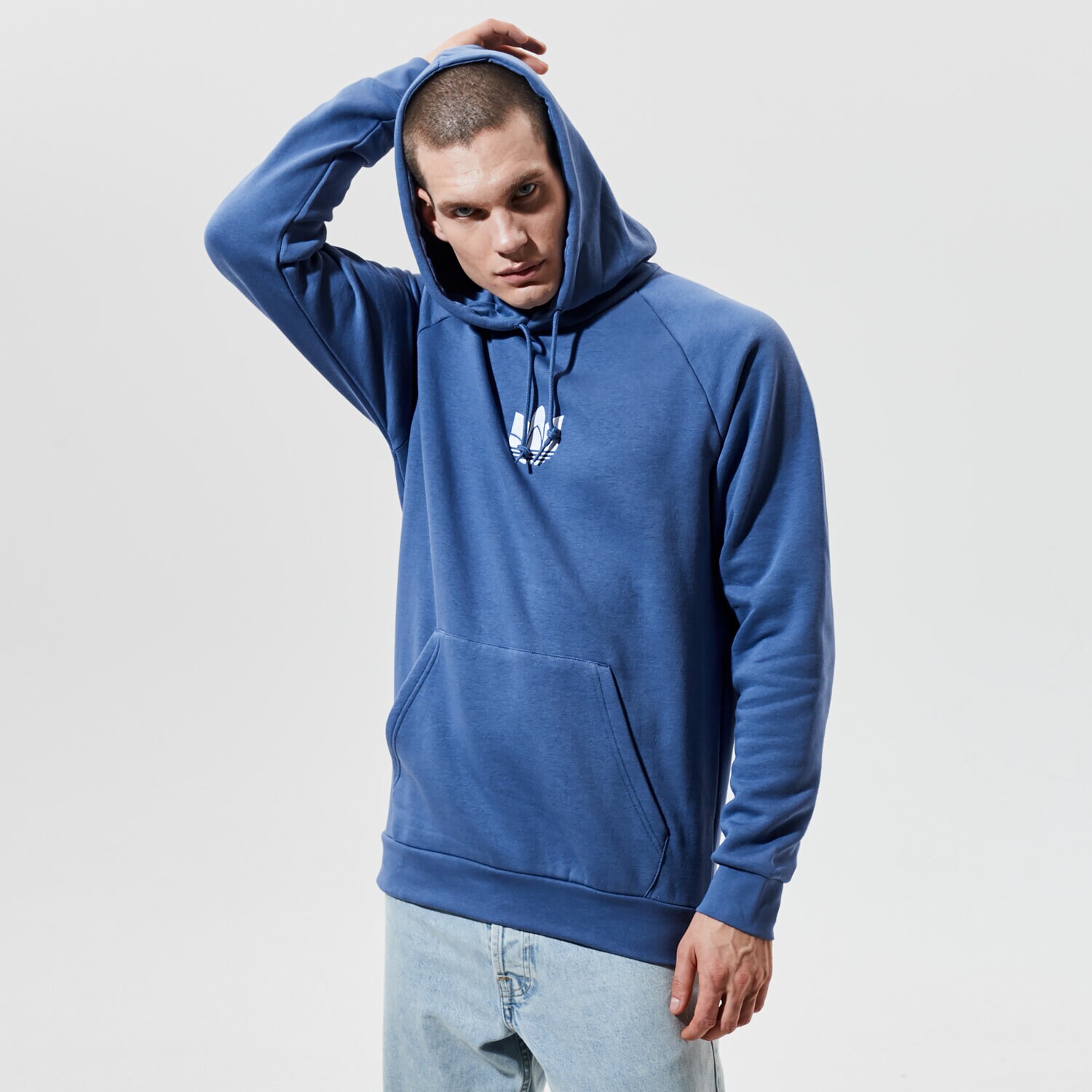 Bărbați bluză ADIDAS BLUZĂ CU GLUGĂ 3D TREFOIL HOOD GN3553 Albastru