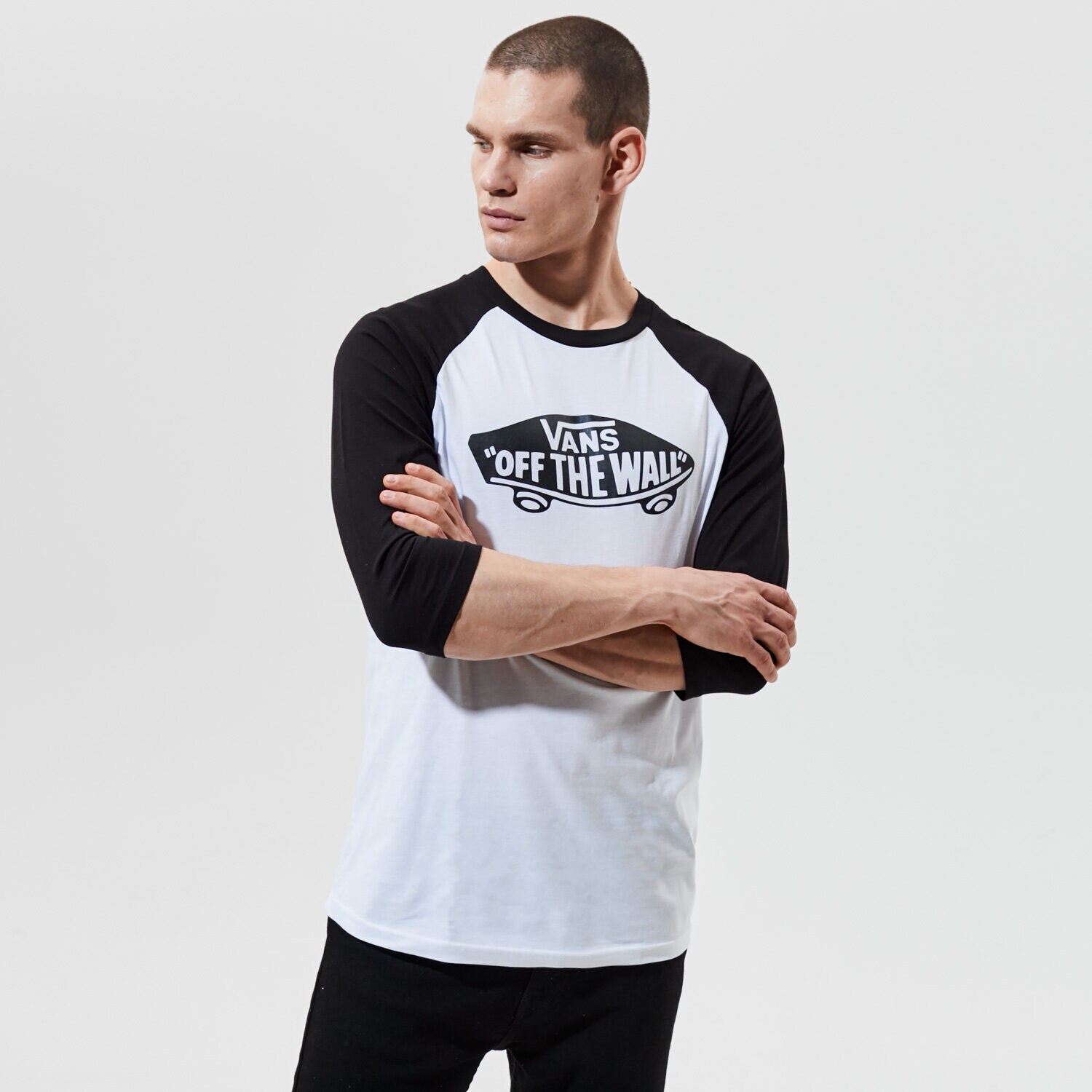 Bărbați tricou VANS TRICOU MN OTW RAGLAN WHITE/BLACK VN000XXMYB21 Alb