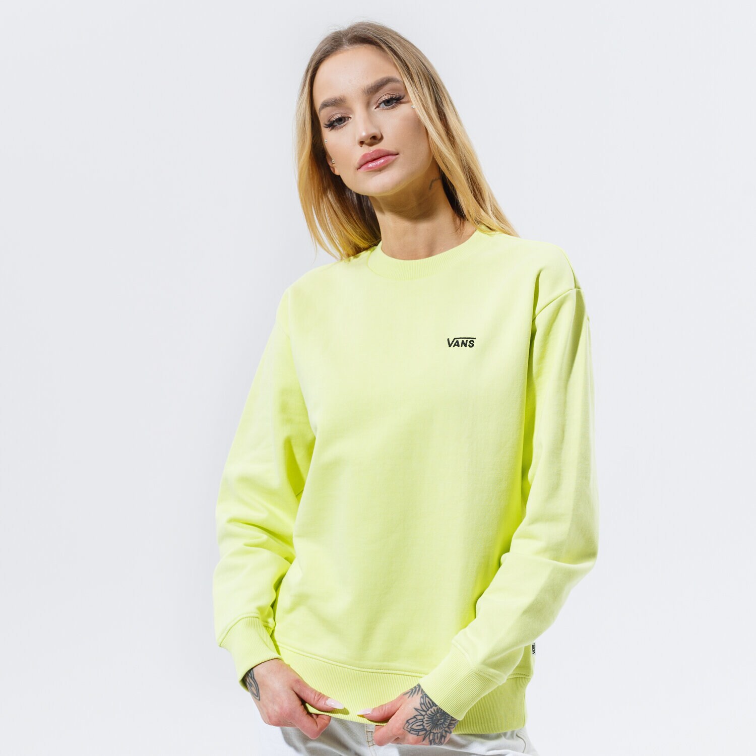 Femei bluză VANS BLUZĂ WM FLYING V BF FT CREW SUNNY LIME VN0A5AQ1TCY1 Verde