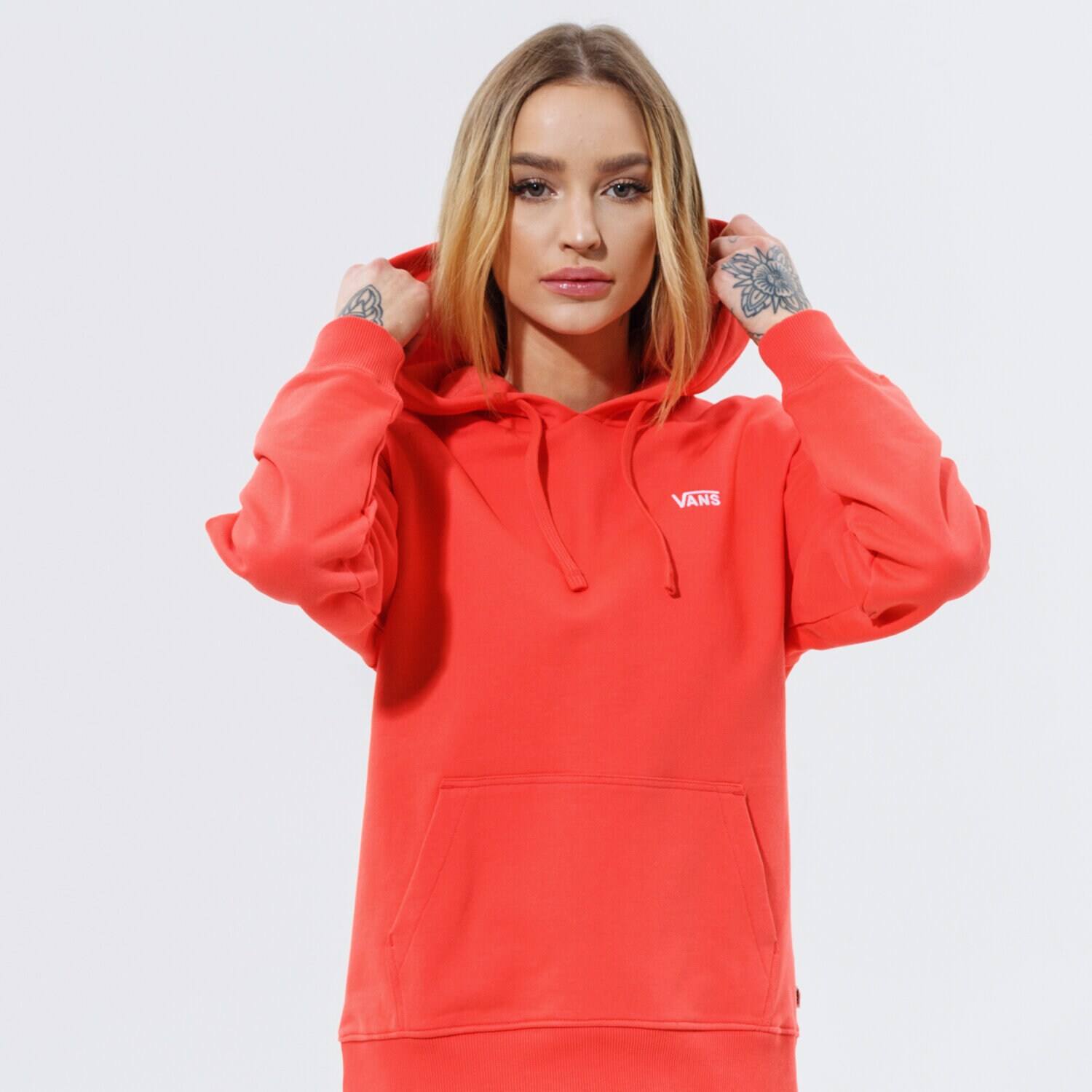 Femei bluză VANS BLUZĂ CU GLUGĂ WM FLYING V BF FT HOODIE HOT CORAL VN0A5AR4LM31 Portocaliu