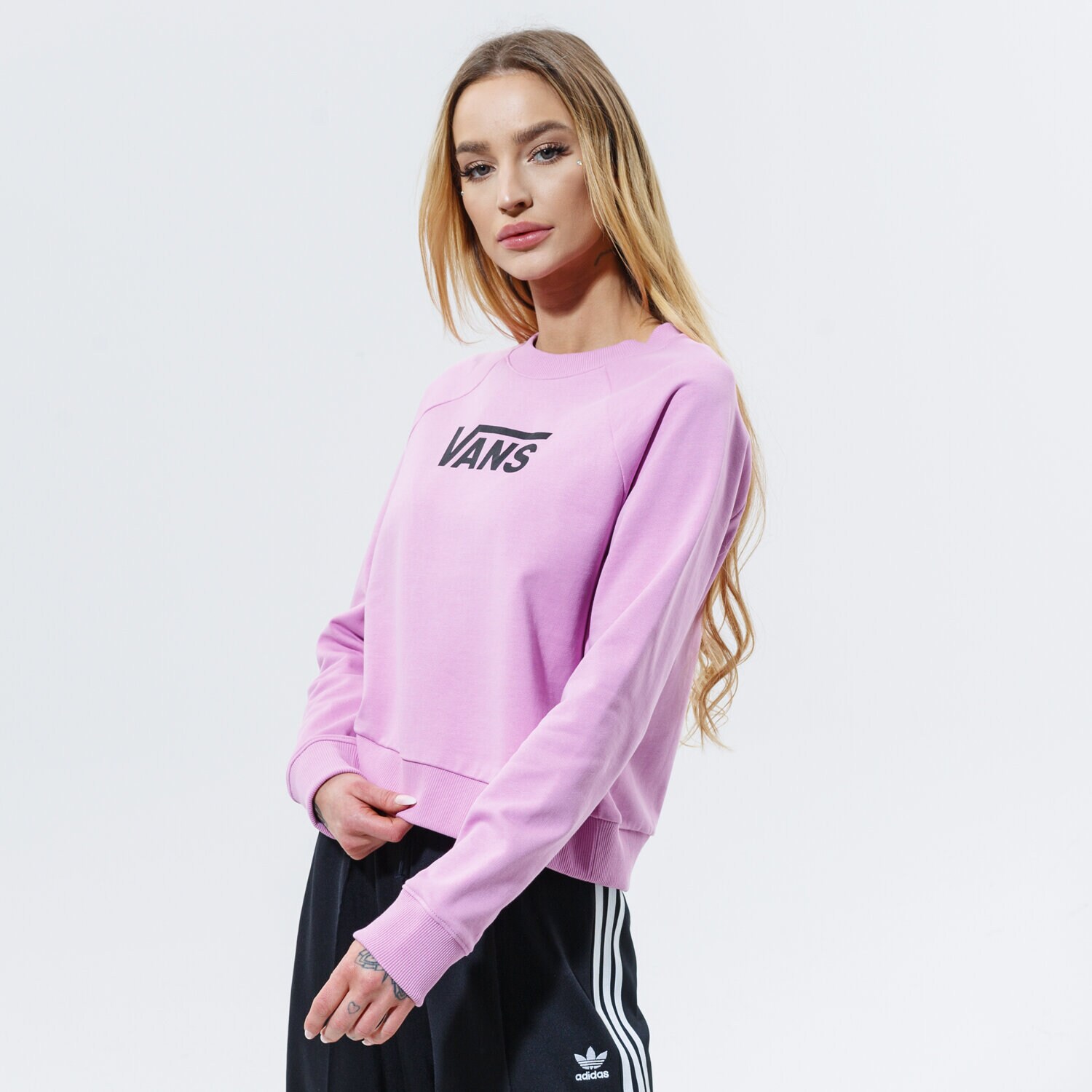 Femei bluză VANS BLUZĂ WM FLYING V FT BOXY CREW ORCHID VN0A47TH0FS1 Roz