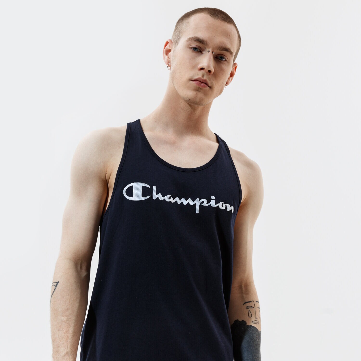 Bărbați tricou CHAMPION MAIOU MAIOU TOP 214145BS501 Bleumarin