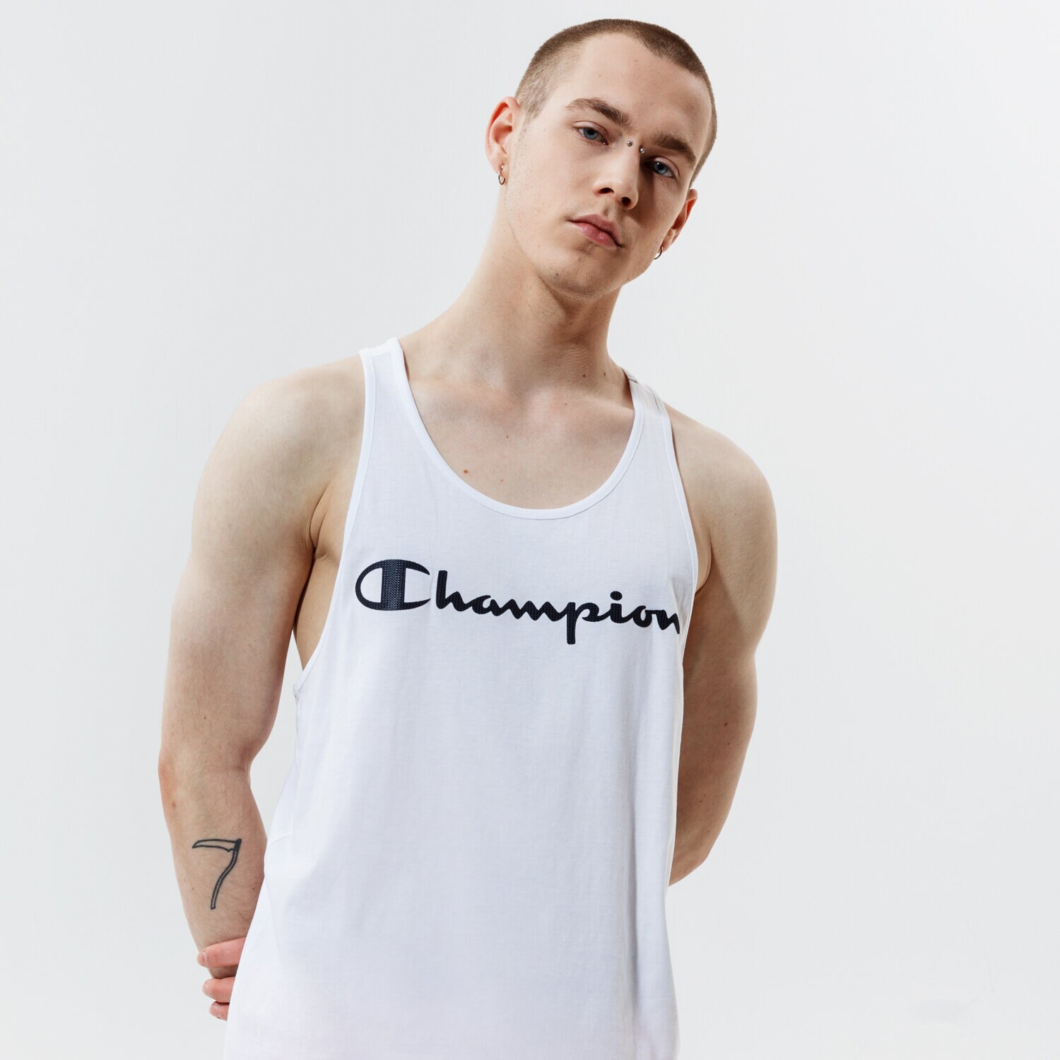 Bărbați tricou CHAMPION MAIOU MAIOU TOP 214145WW001 Alb