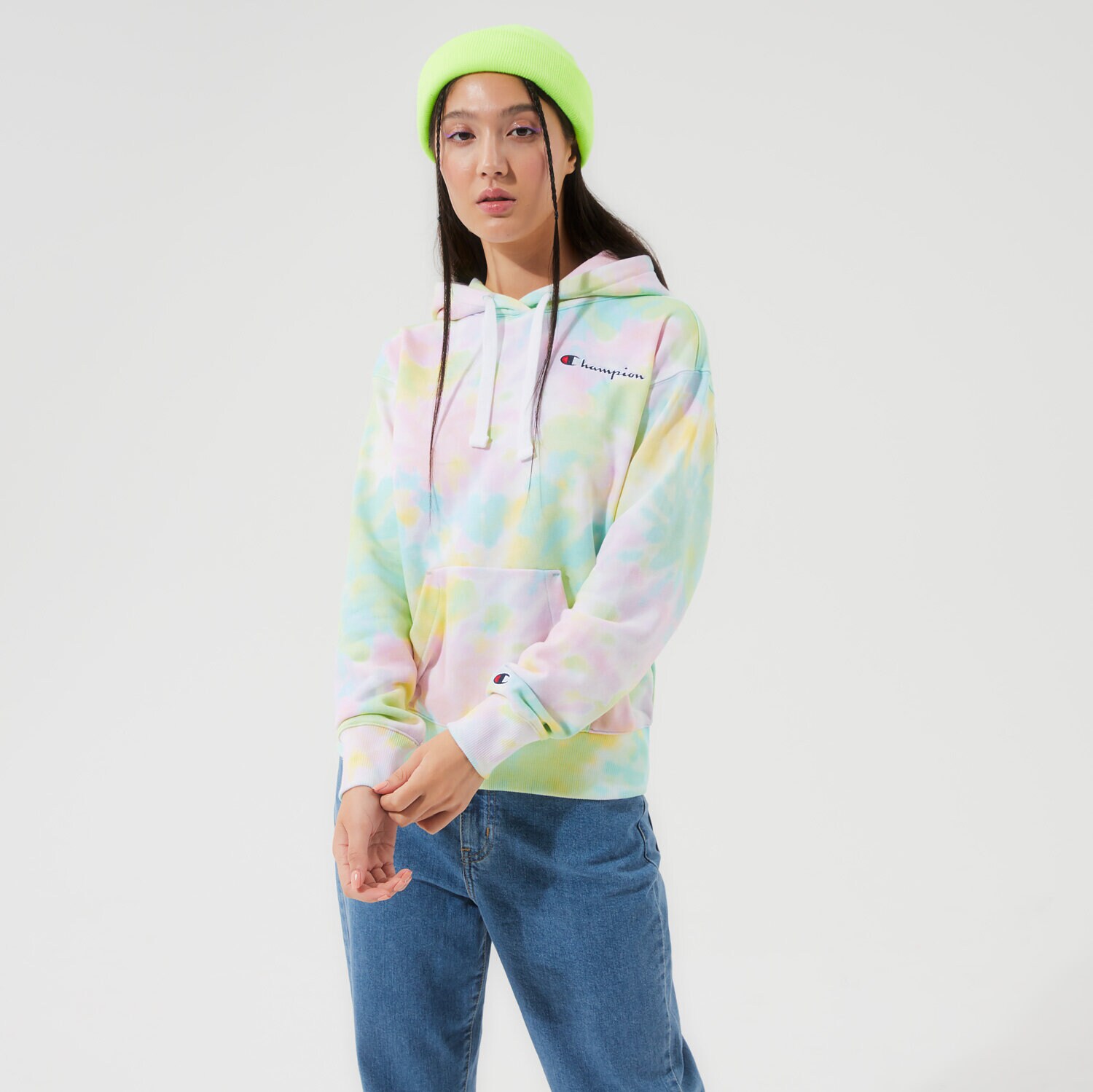 Femei bluză CHAMPION BLUZĂ CU GLUGĂ HOODED SWEATSHIRT 113934WL002 Mulicolor