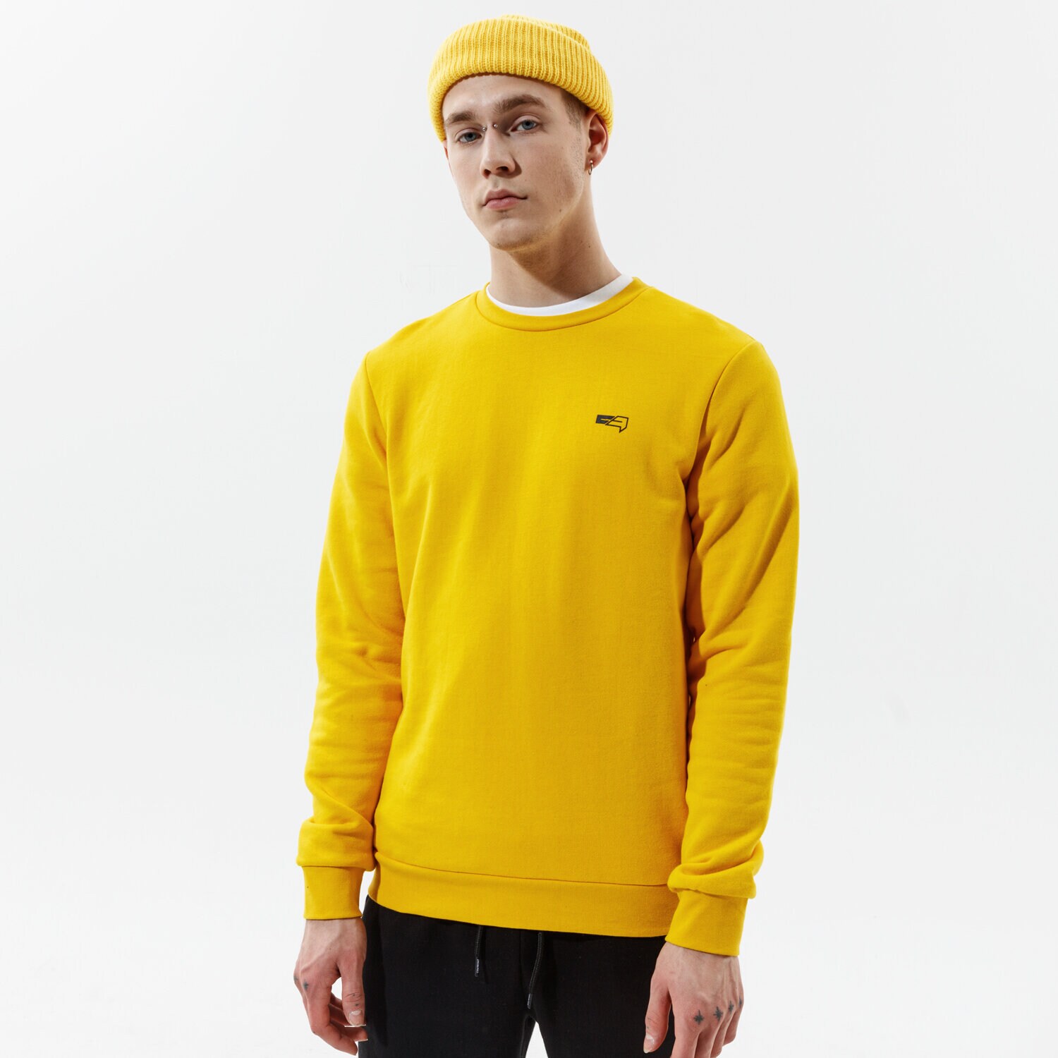 Bărbați bluză CONFRONT BLUZĂ SMALL LOGO CREWNECK YLW CF121BLM25003 Galben