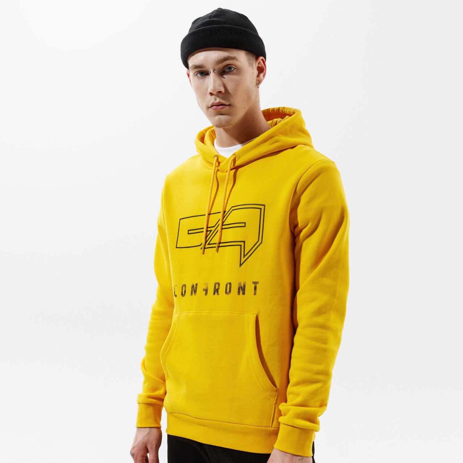 Bărbați bluză CONFRONT BLUZĂ CU GLUGĂ BIG LOGO HOODY YLW CF121BLM24003 Galben