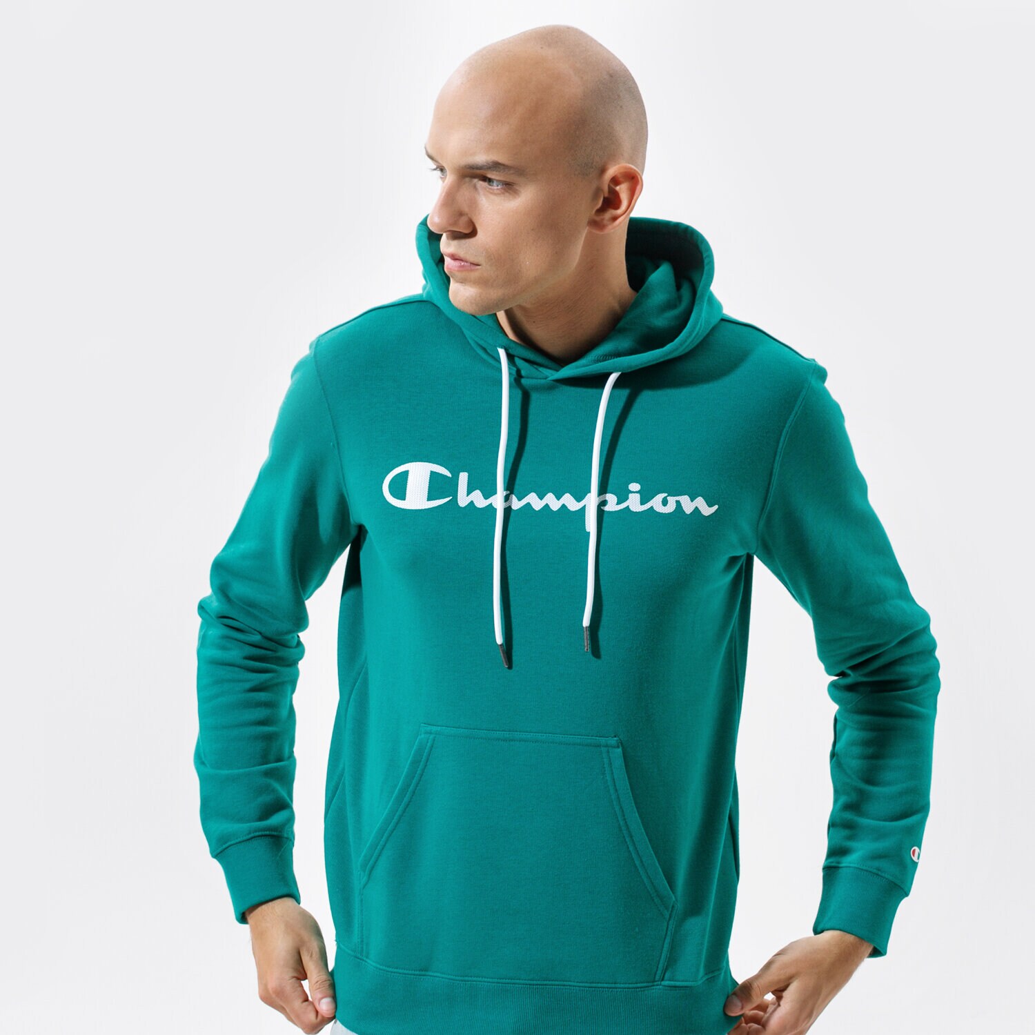 Bărbați bluză CHAMPION BLUZĂ CU GLUGĂ HOODED SWEATSHIRT 214138GS040 Verde