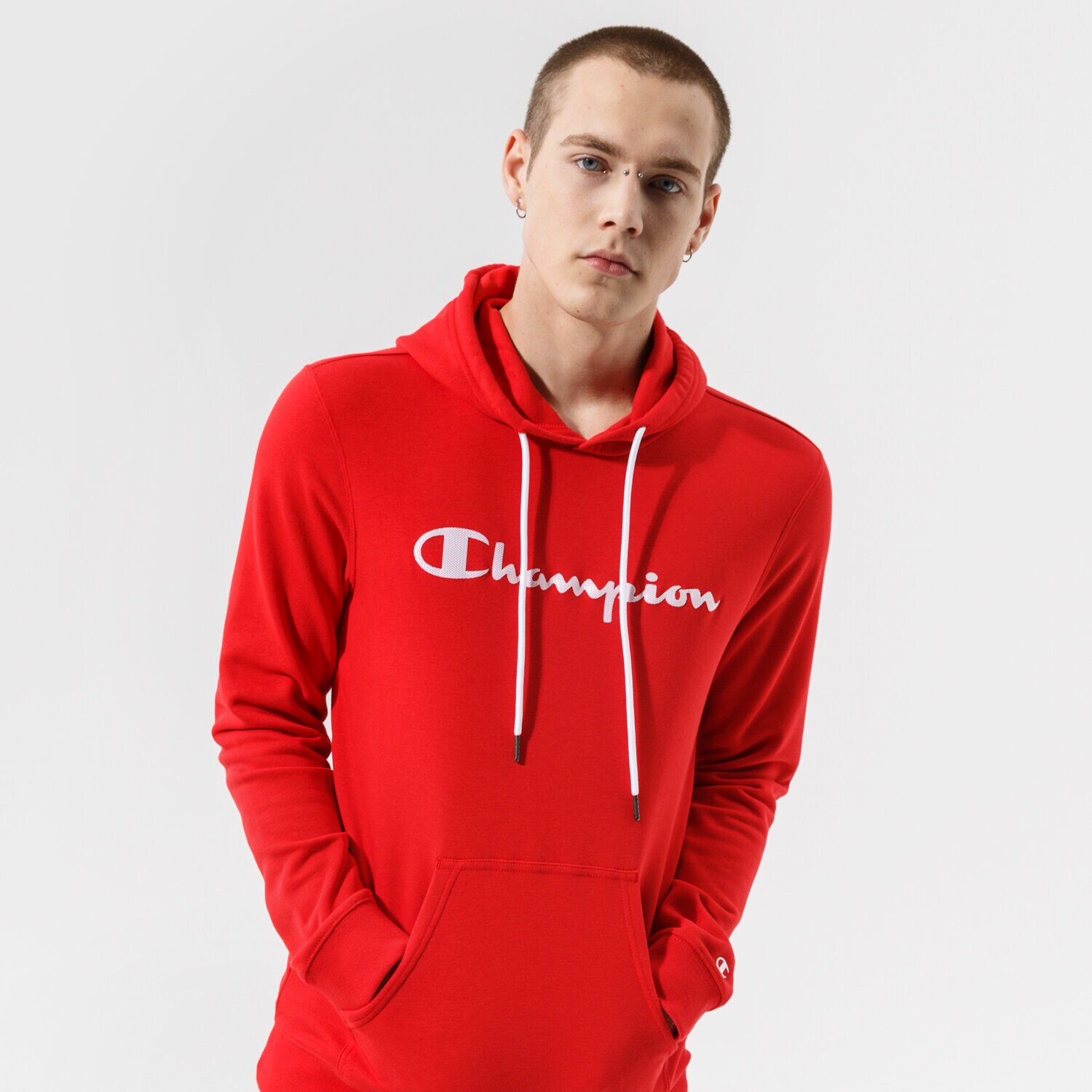 Bărbați bluză CHAMPION BLUZĂ CU GLUGĂ HOODED SWEATSHIRT 214138RS046 Roșu