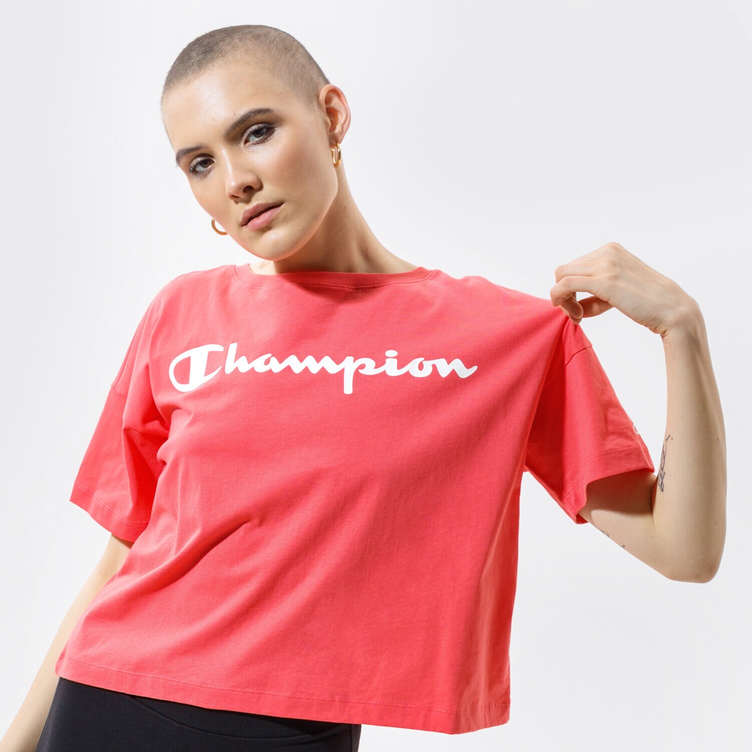 Femei tricou CHAMPION TRICOU CREWNECK TRICOU 113970PS004 corai