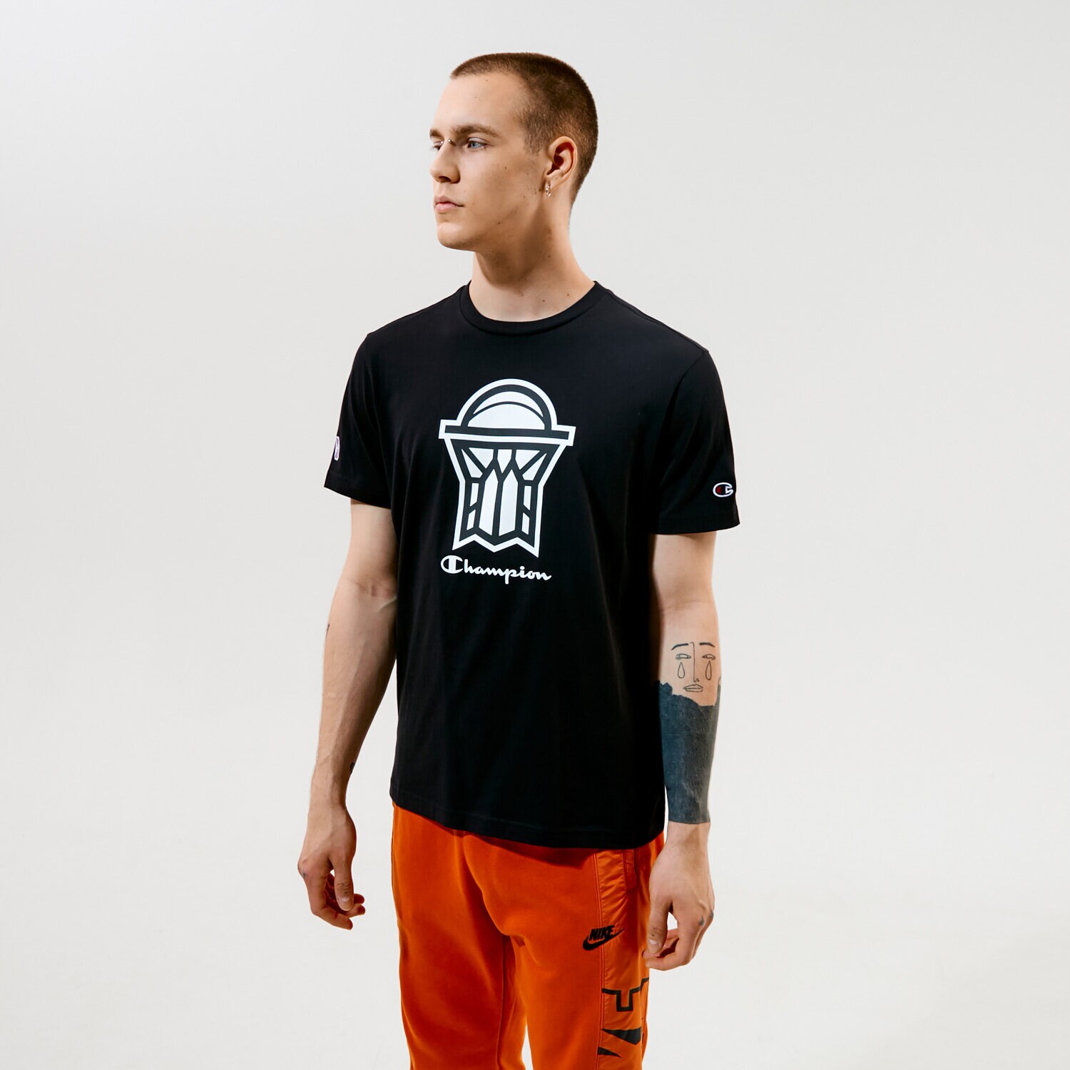 Bărbați tricou CHAMPION TRICOU CREWNECK TRICOU 215007KK001 Negru