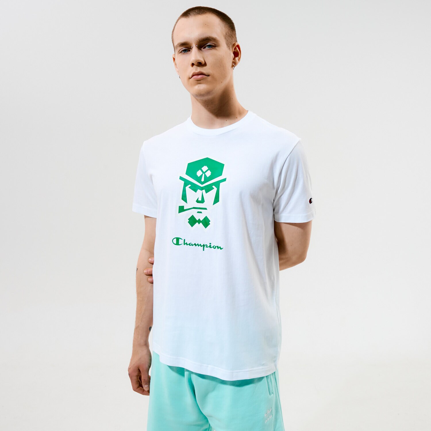 Bărbați tricou CHAMPION TRICOU CREWNECK TRICOU 215003WW001 Alb