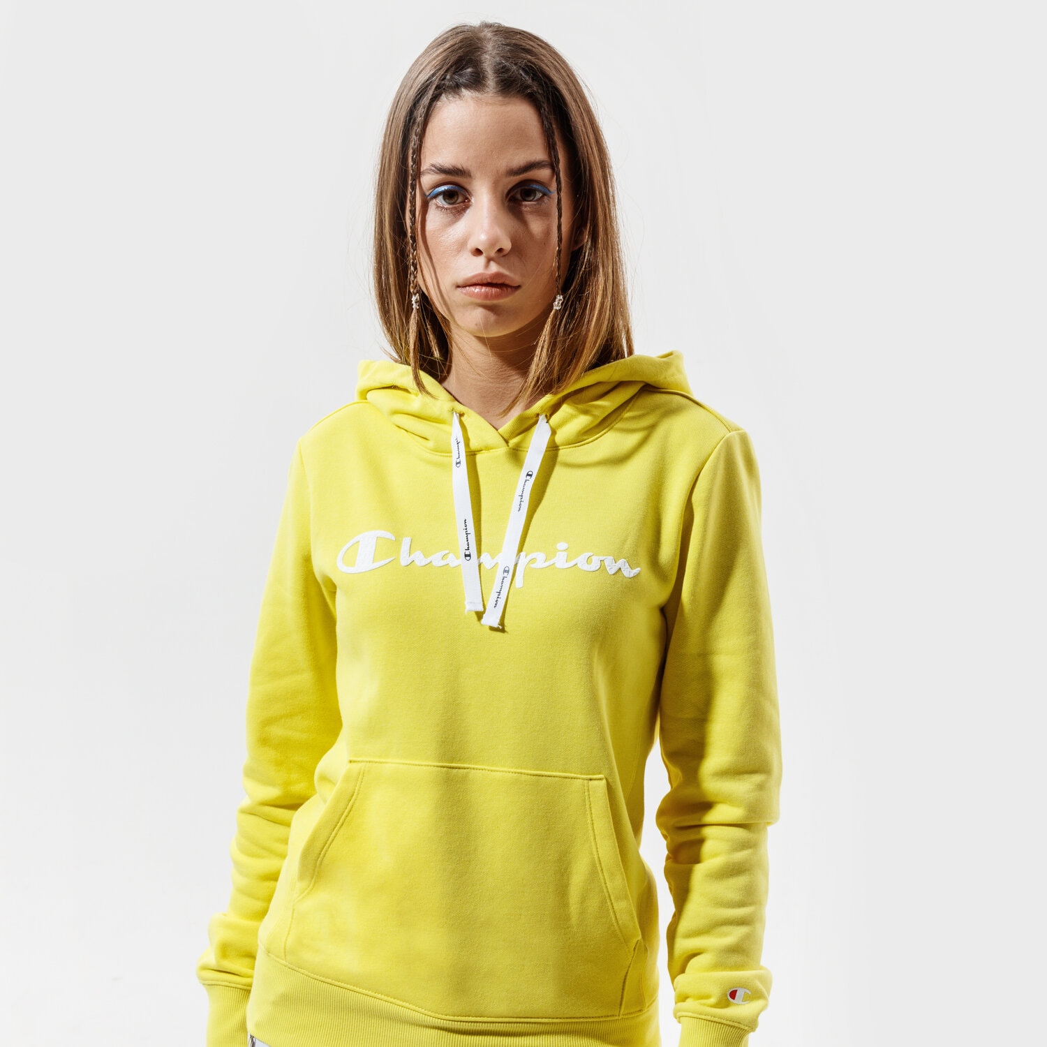 Femei bluză CHAMPION BLUZĂ CU GLUGĂ HOODED SWEATSHIRT 112580YS021 Galben