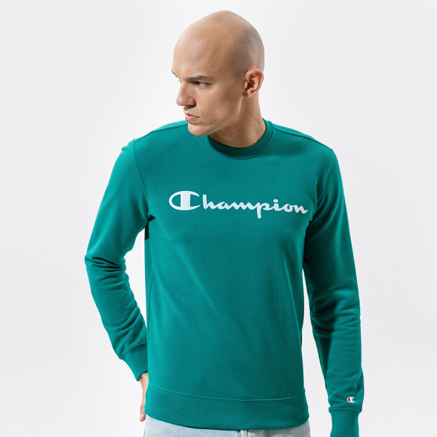 Bărbați bluză CHAMPION BLUZĂ CREWNECK SWEATSHIRT 214140GS040 Verde
