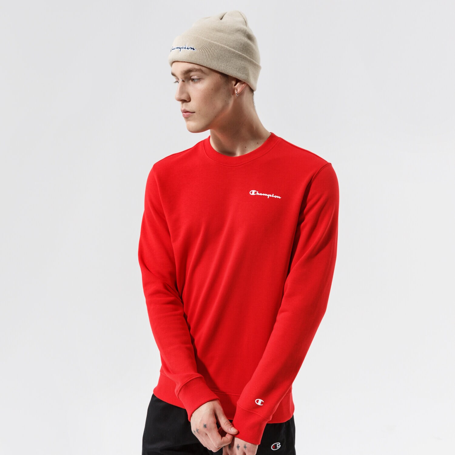 Bărbați bluză CHAMPION BLUZĂ CREWNECK SWEATSHIRT 214151RS046 Roșu