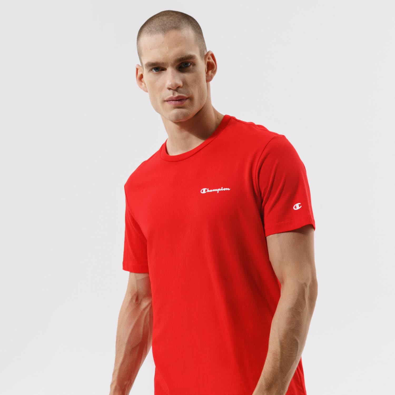 Bărbați tricou CHAMPION TRICOU CREWNECK TRICOU 214153RS046 Roșu