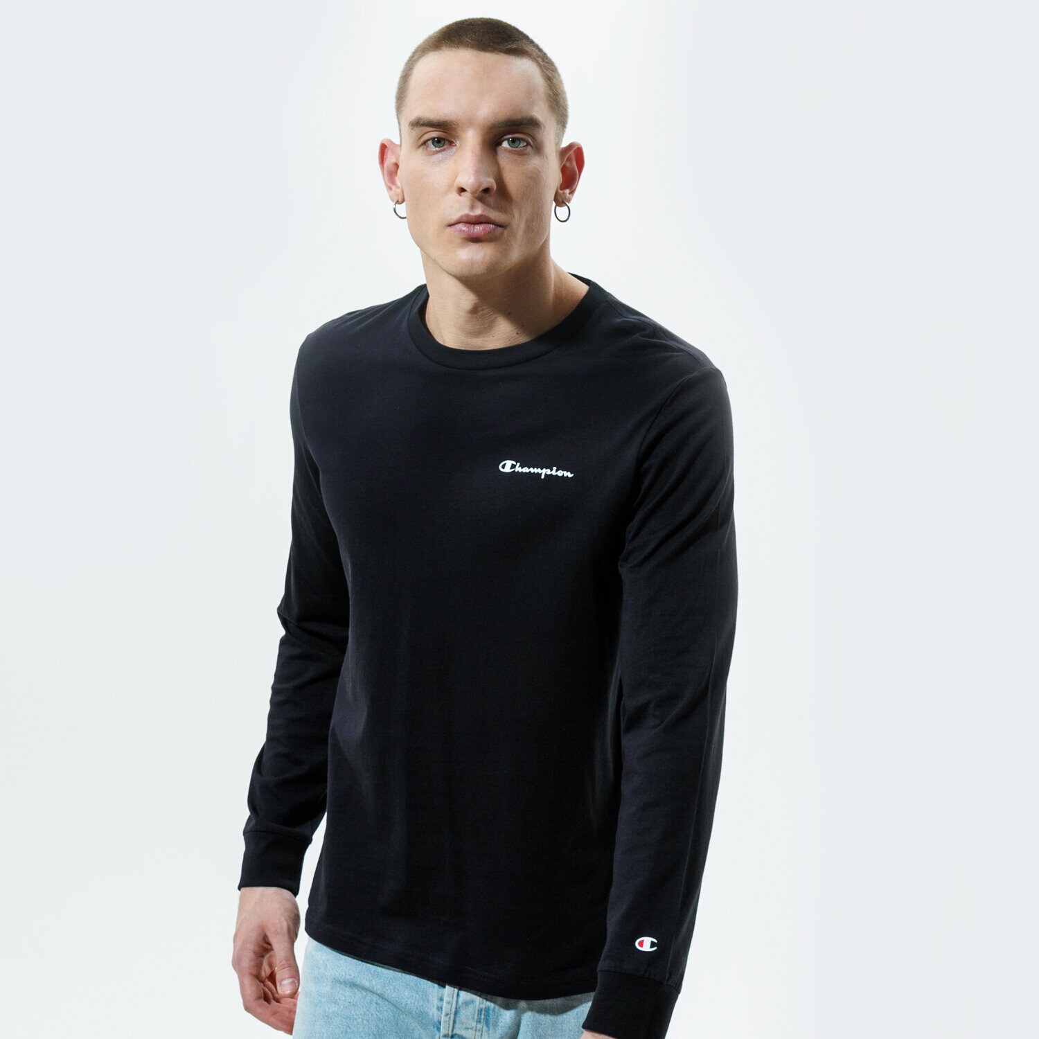Bărbați tricou CHAMPION TRICOU LONG SLEEVE TRICOU 214157KK001 Negru