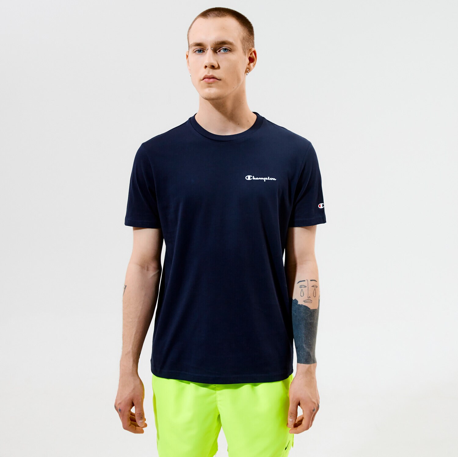 Bărbați tricou CHAMPION TRICOU CREWNECK TRICOU 214153BS501 Bleumarin