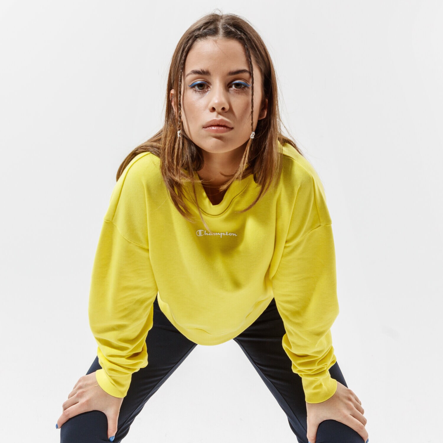 Femei bluză CHAMPION BLUZĂ CREWNECK SWEATSHIRT 112588YS021 Galben