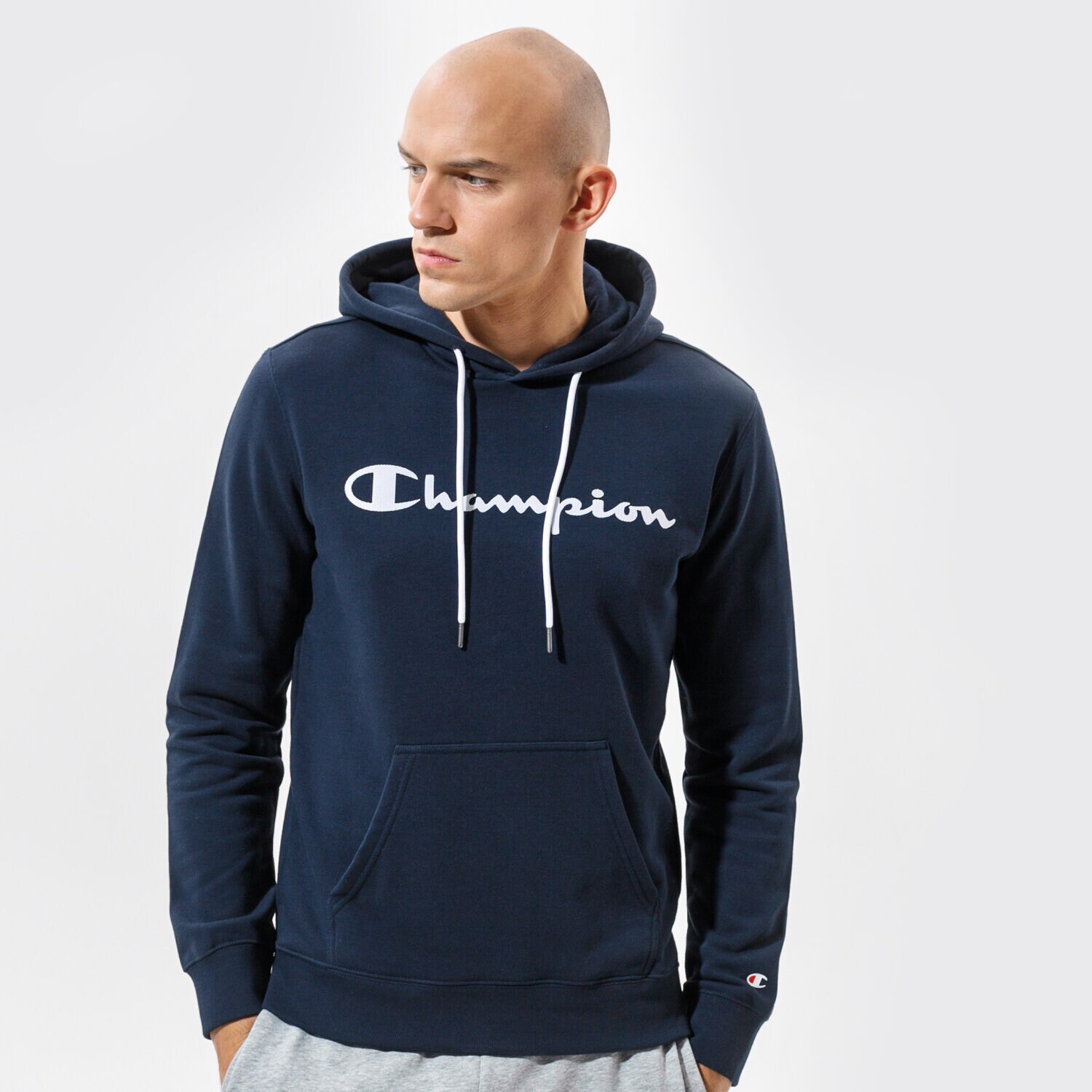 Bărbați bluză CHAMPION BLUZĂ CU GLUGĂ HOODED SWEATSHIRT 214138BS501 Bleumarin