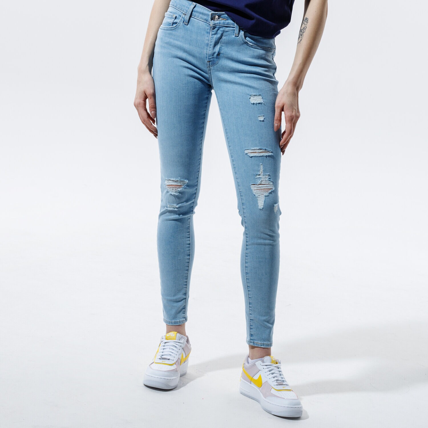 Femei pantaloni LEVI'S PANTALONI  710 SUPER SKINNY 17778-0427 Albastru
