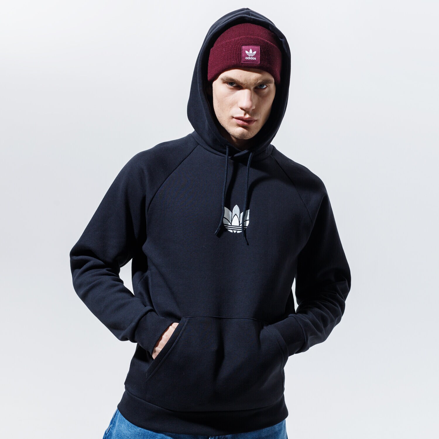 Bărbați bluză ADIDAS BLUZĂ CU GLUGĂ 3D TREFOIL HOOD GN3555 Negru