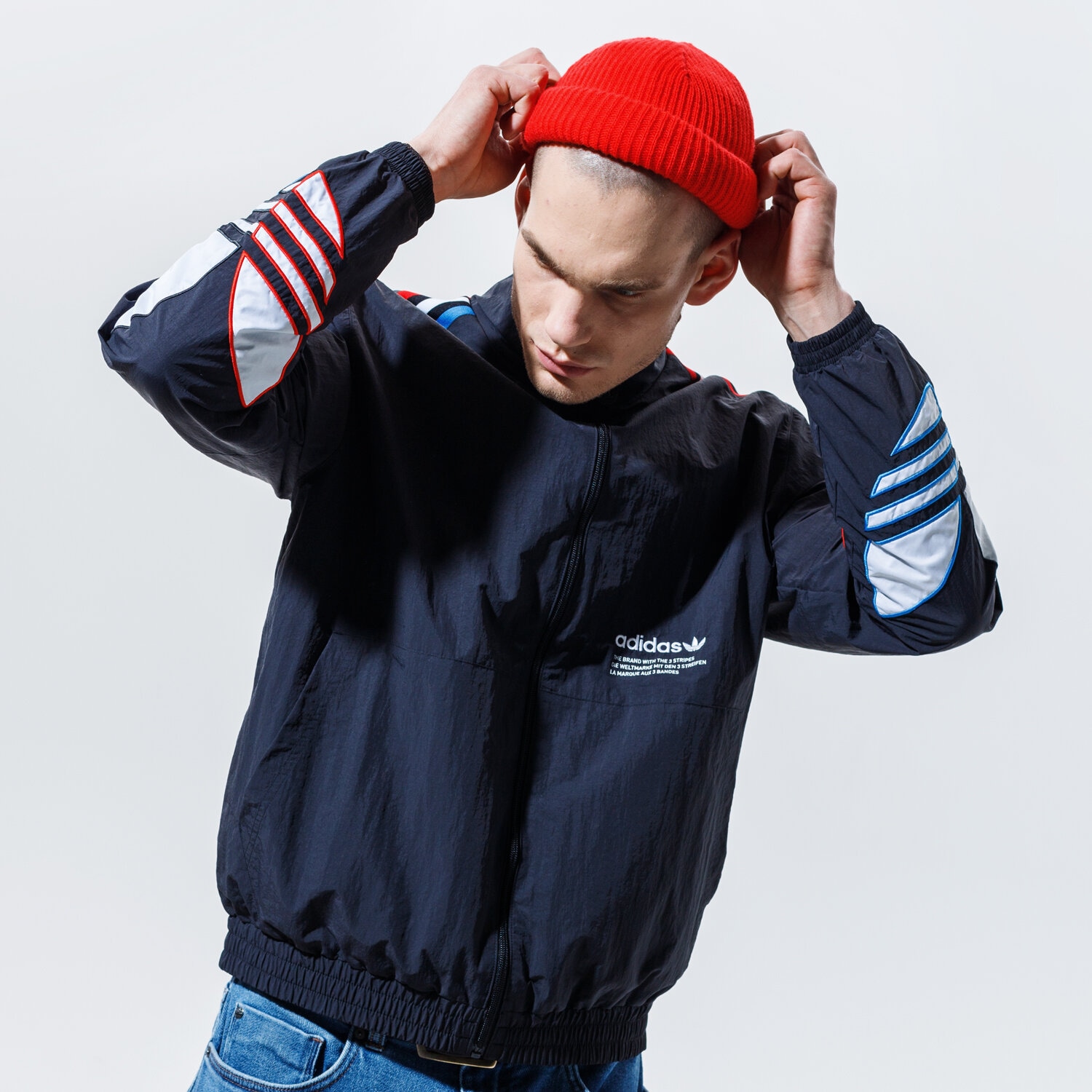 Bărbați jachetă ADIDAS JACHETĂ CU FERMOAR TRICOL TT GN3582 Negru